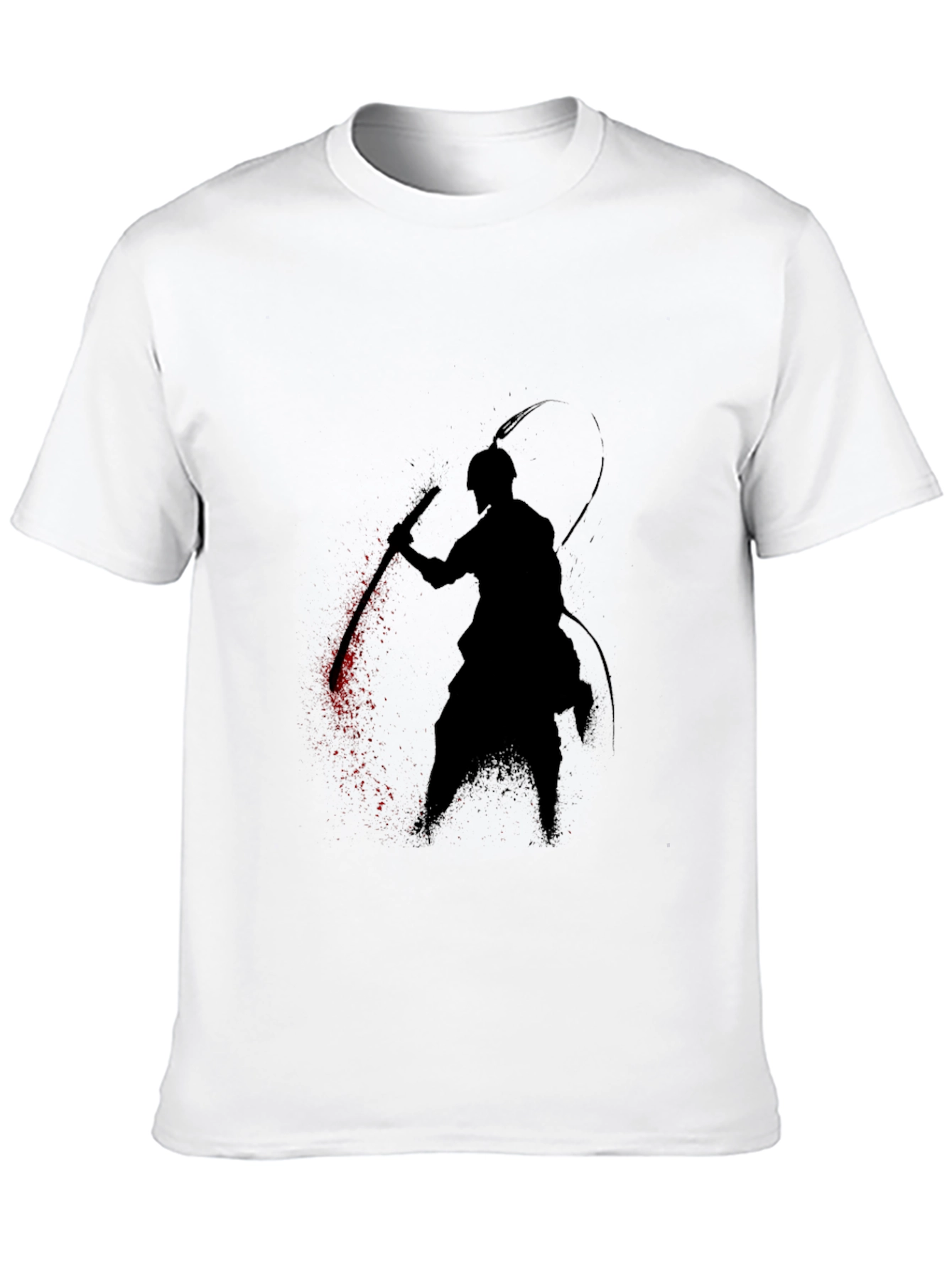 Samurai Silhouette Graphic Tee - Black