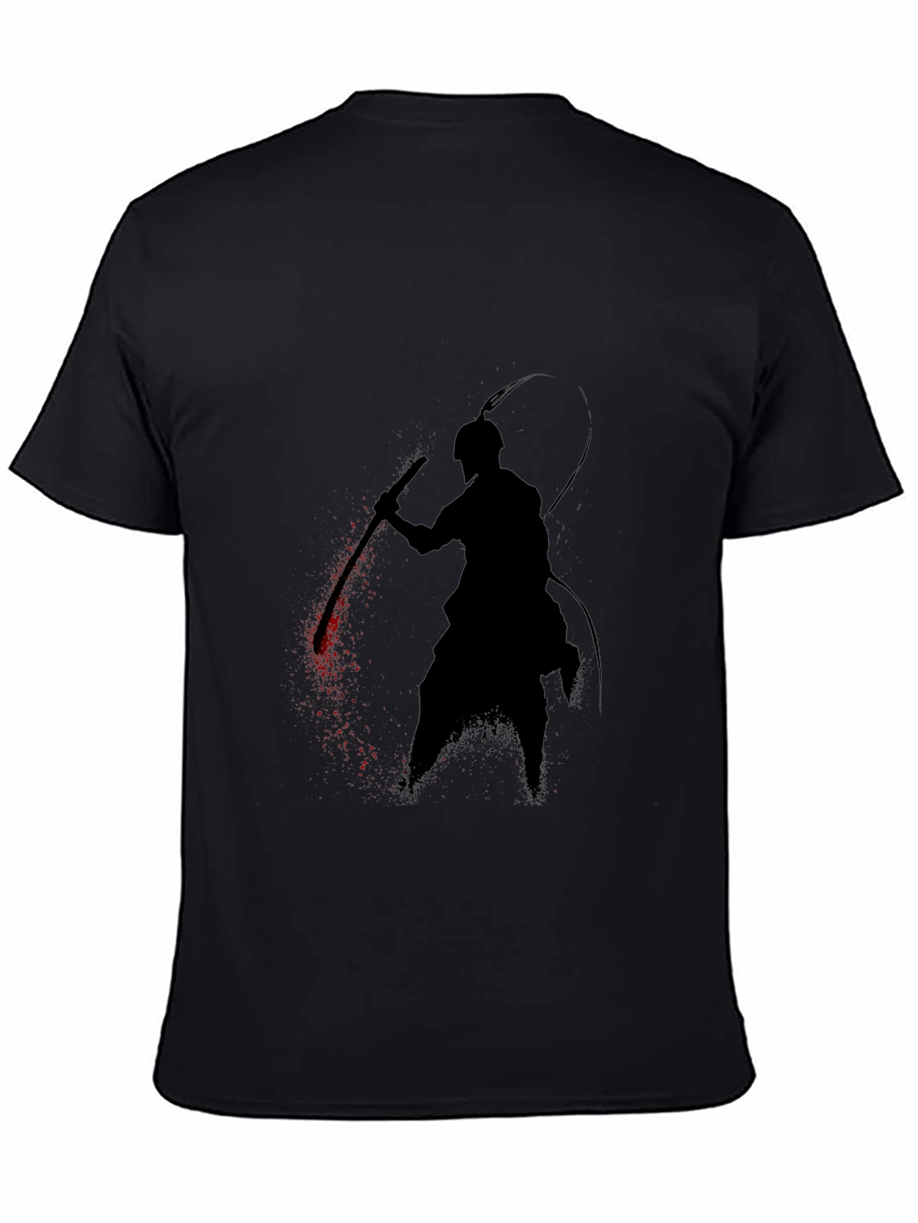 Samurai Silhouette Graphic Tee - Black