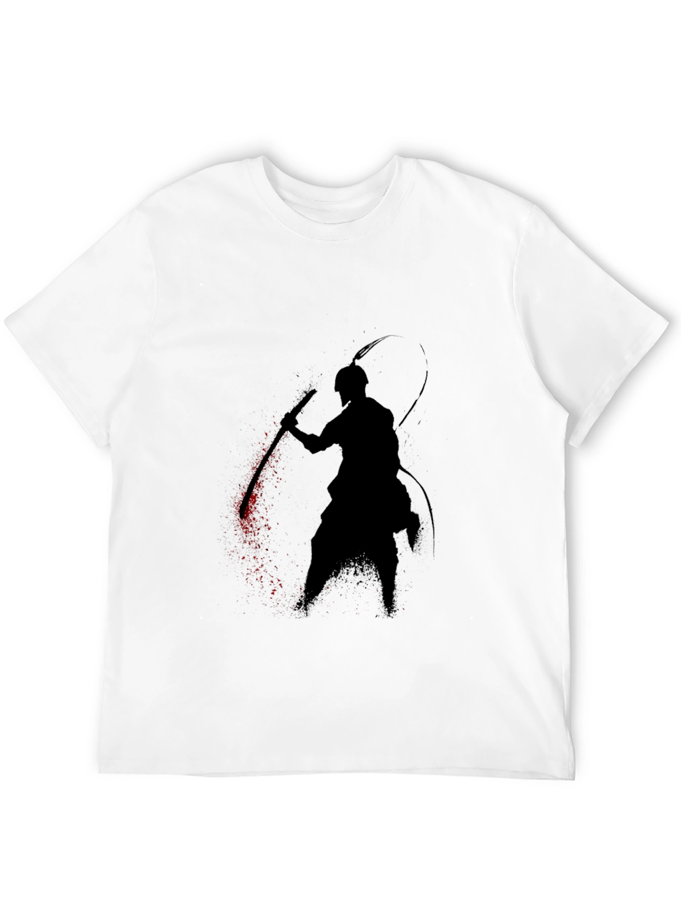 Samurai Silhouette Graphic Tee - Black