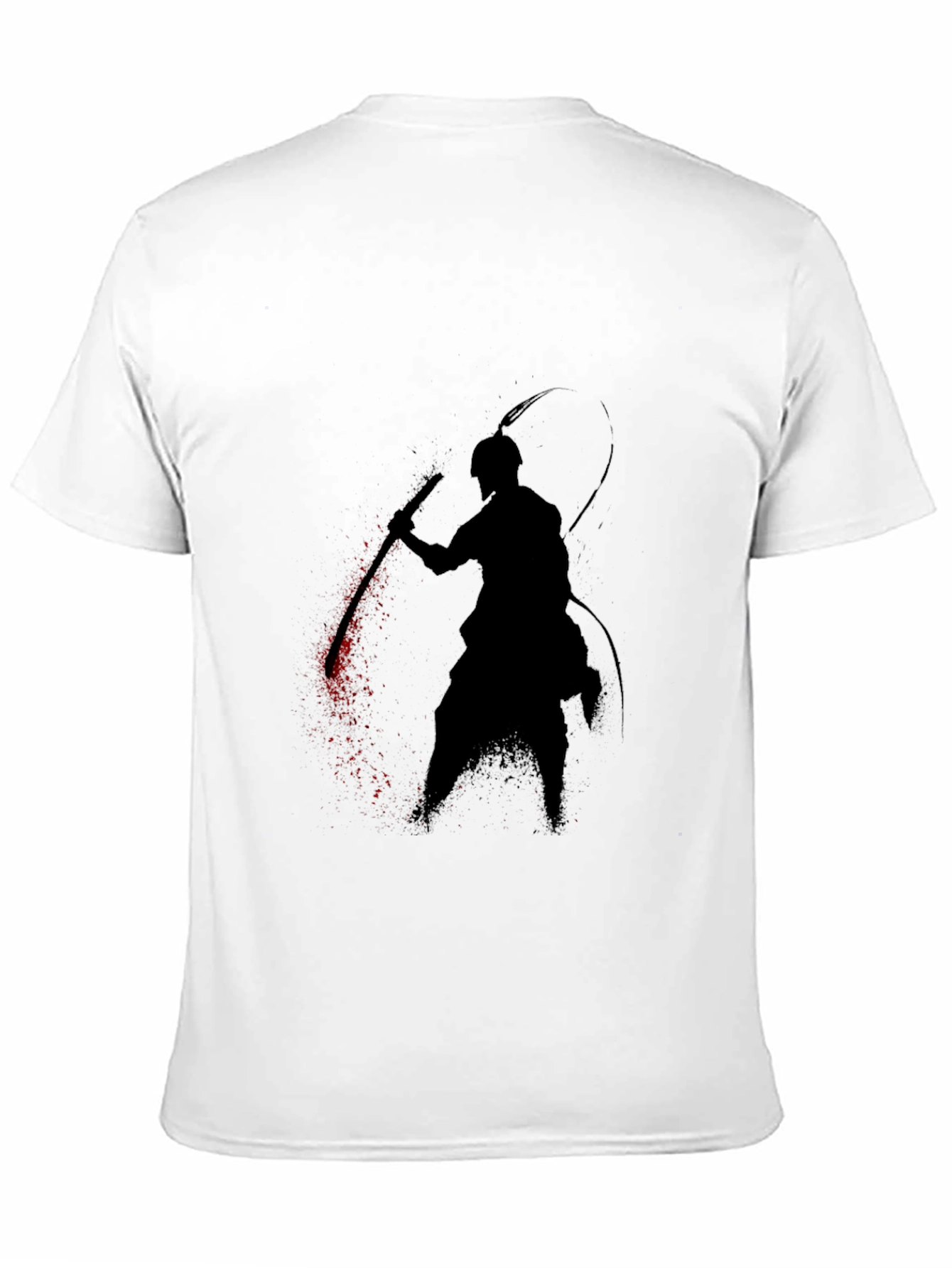 Samurai Silhouette Graphic Tee - Black