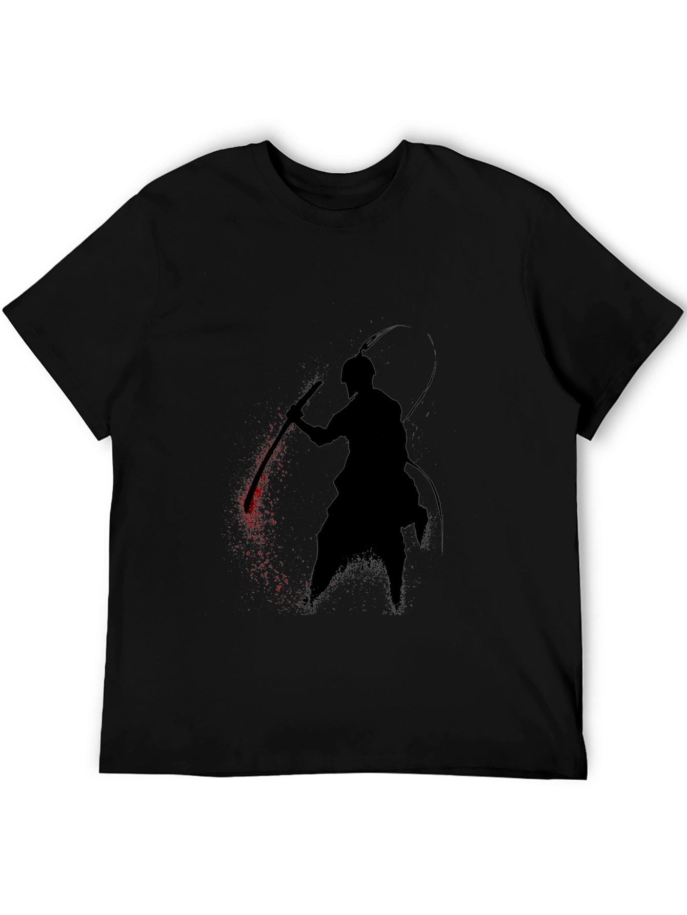 Samurai Silhouette Graphic Tee - Black