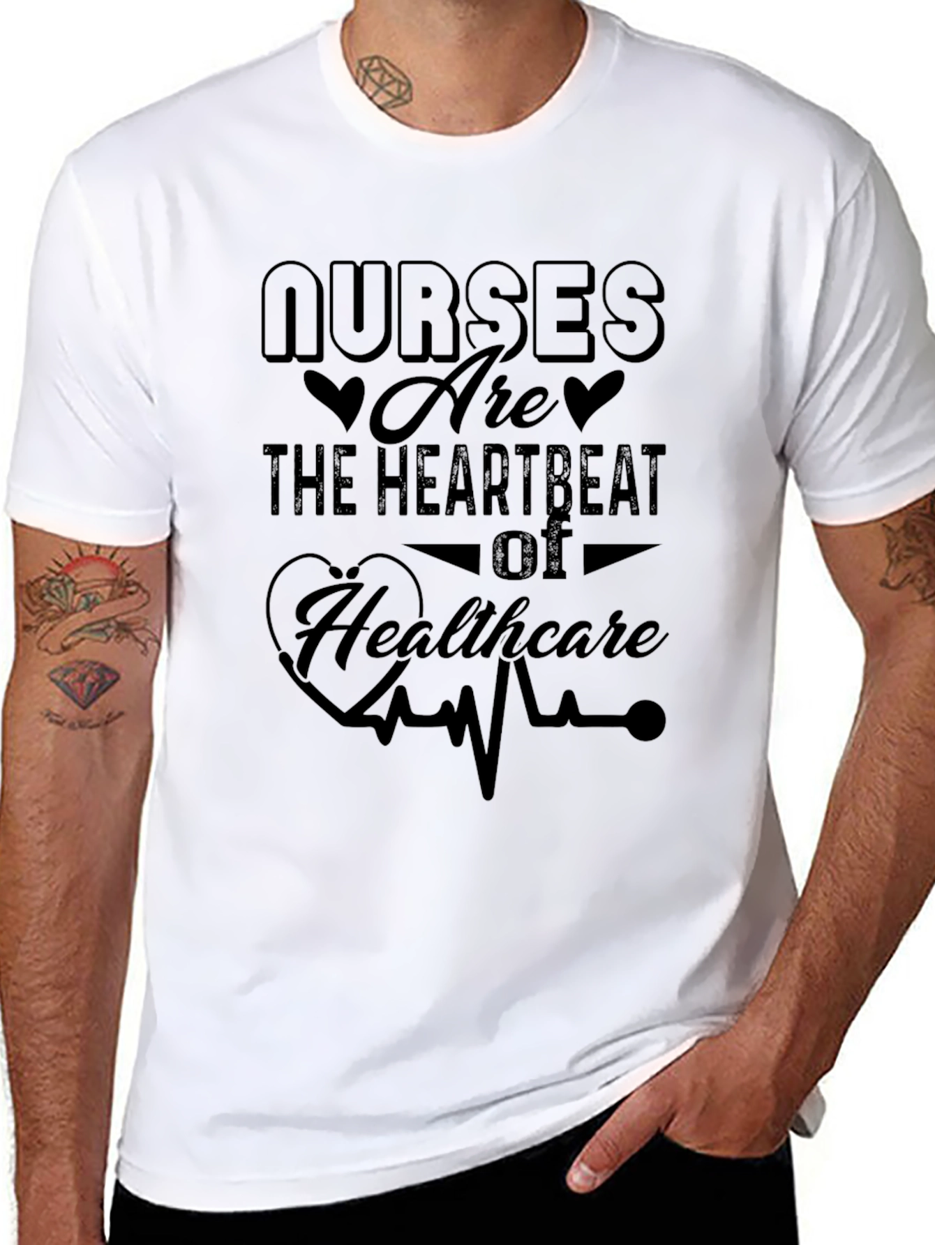 Nurses Are The Heartbeat of Healthcare Graphic T-Shirt