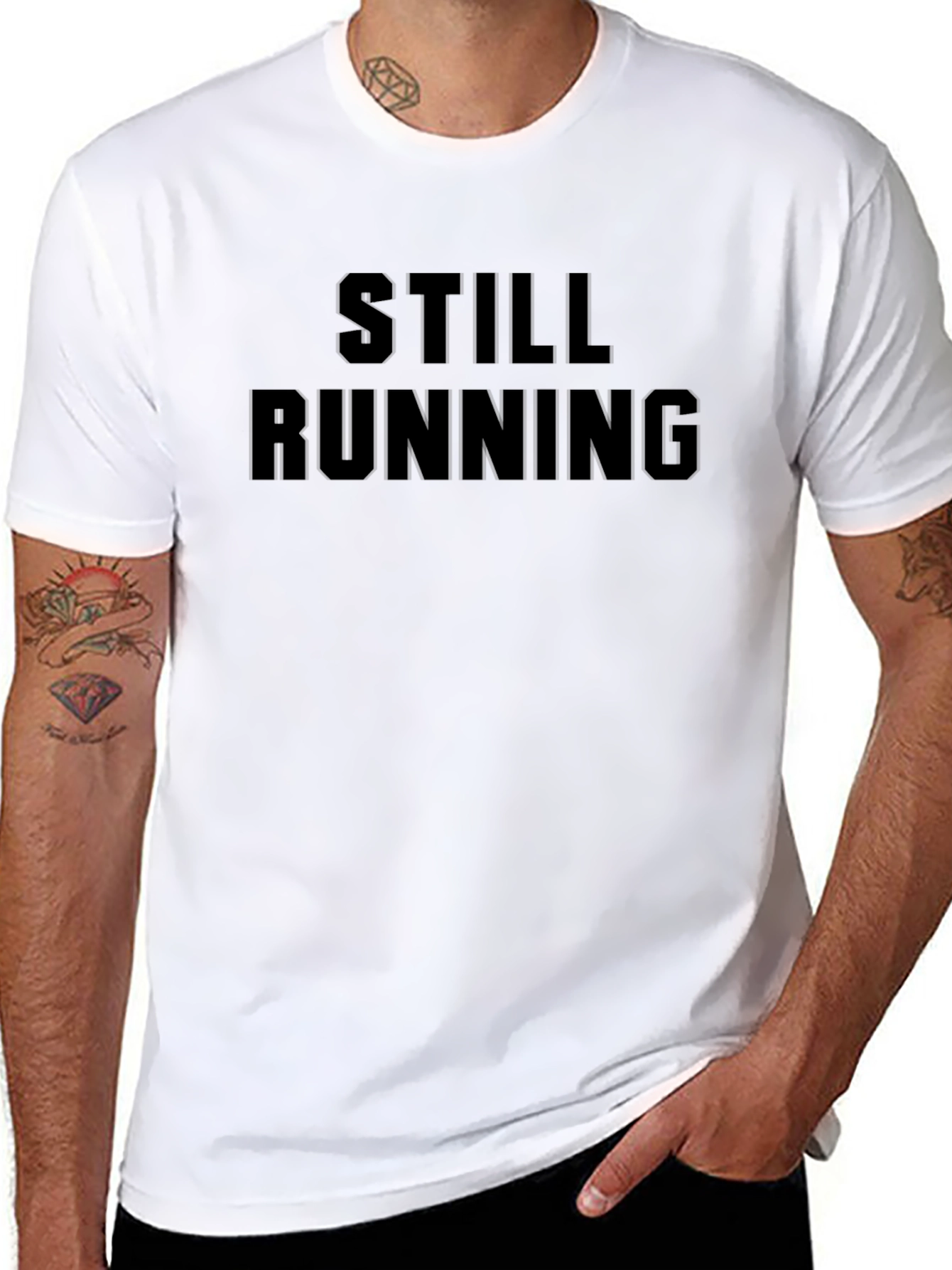 Still Running Black Graphic T-Shirt