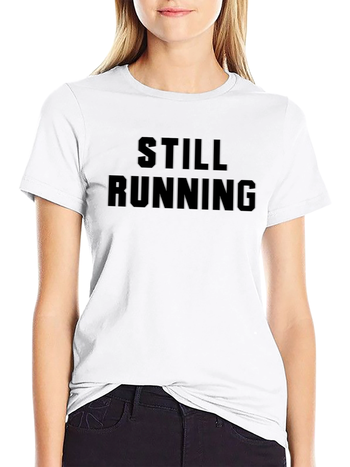 Still Running Black Graphic T-Shirt