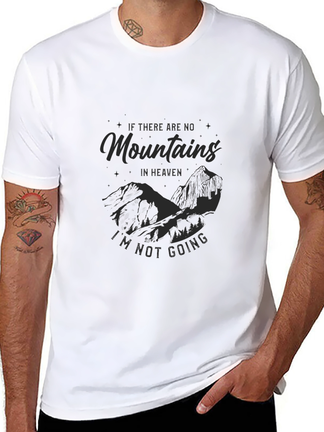 Mountains In Heaven Mens Black Graphic Tee