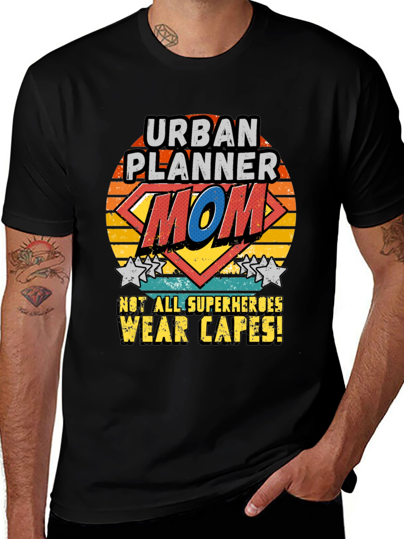 Urban Planner Mom Superhero Graphic T-Shirt