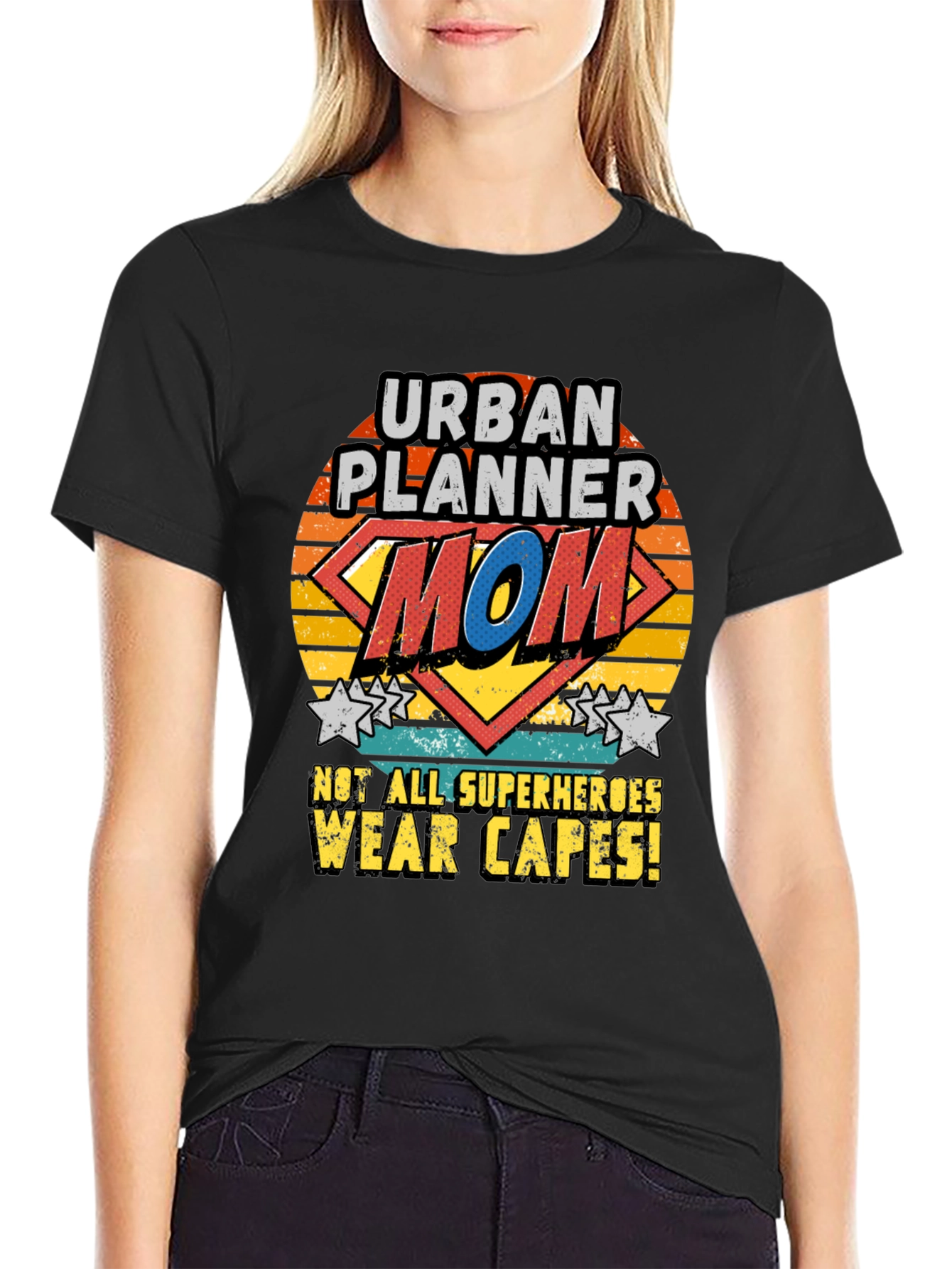 Urban Planner Mom Superhero Graphic T-Shirt