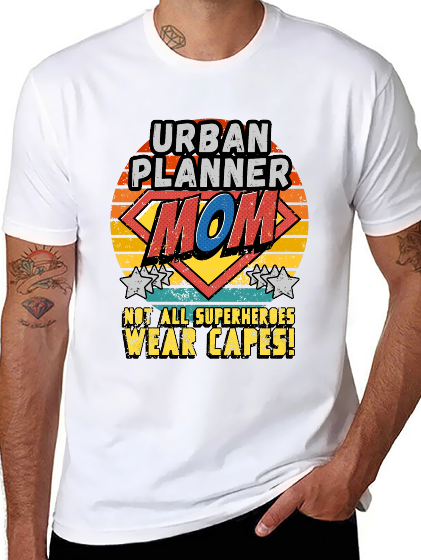 Urban Planner Mom Superhero Graphic T-Shirt