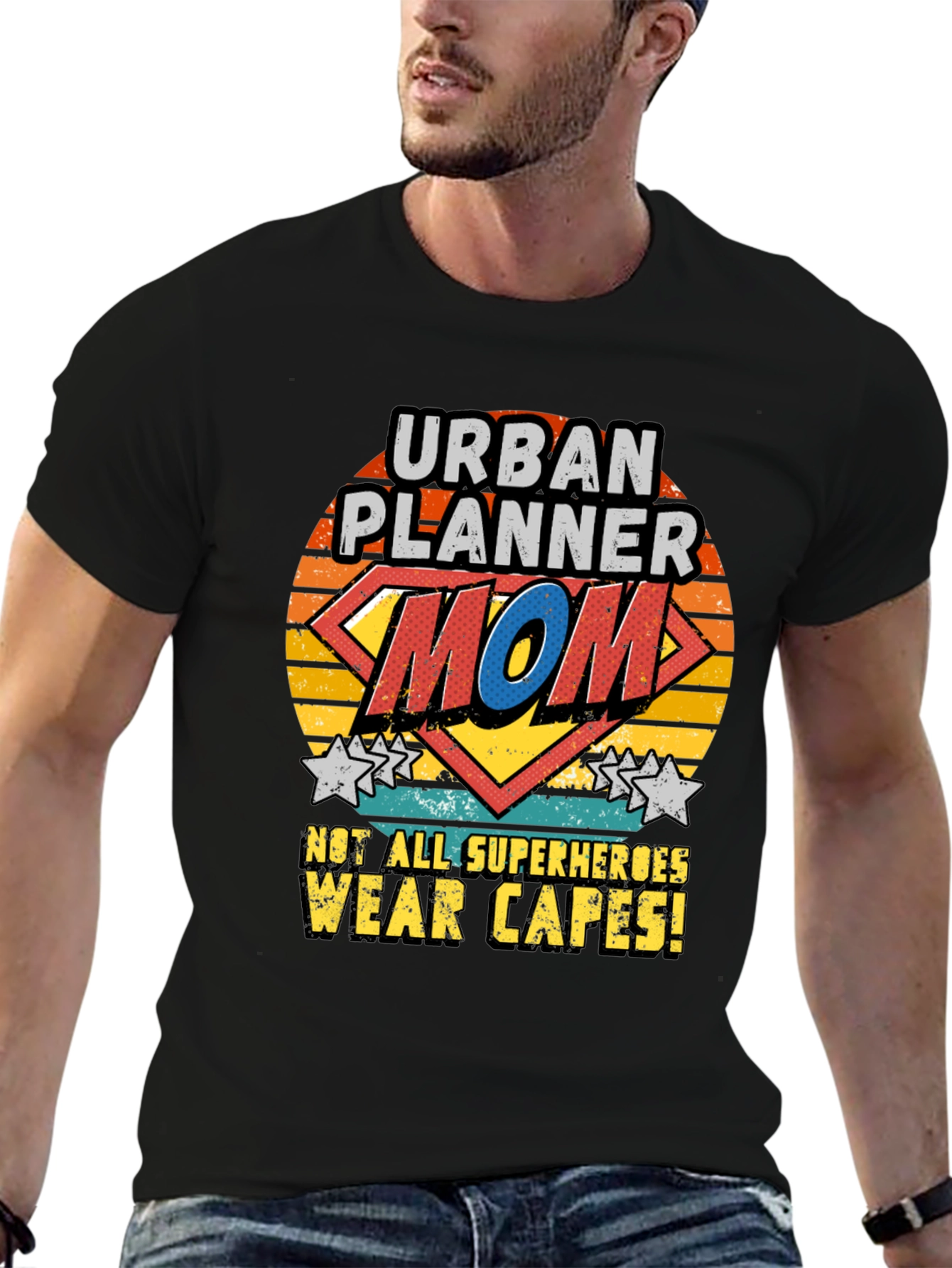 Urban Planner Mom Superhero Graphic T-Shirt
