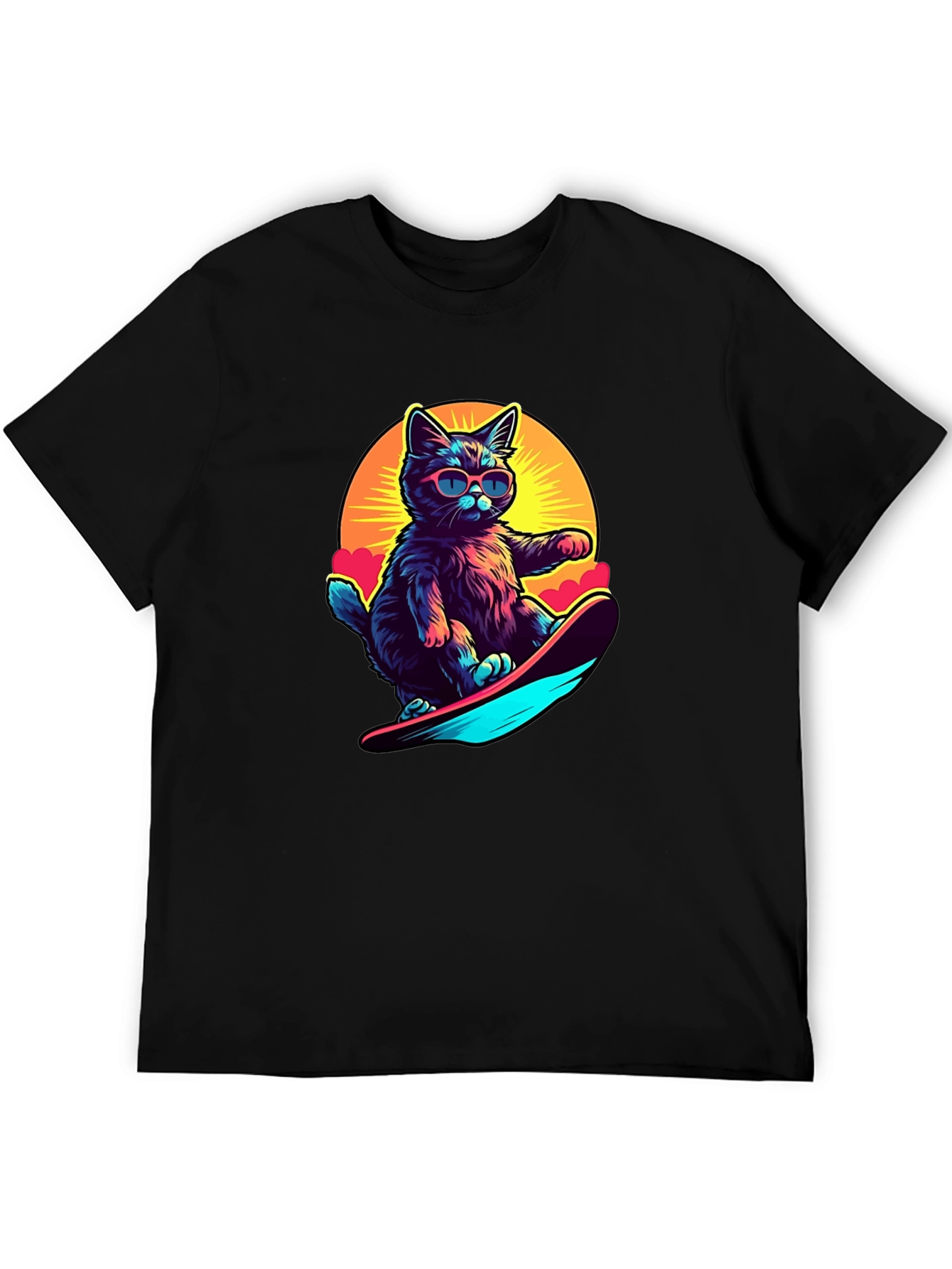 Cool Cat Snowboarding Graphic Tee