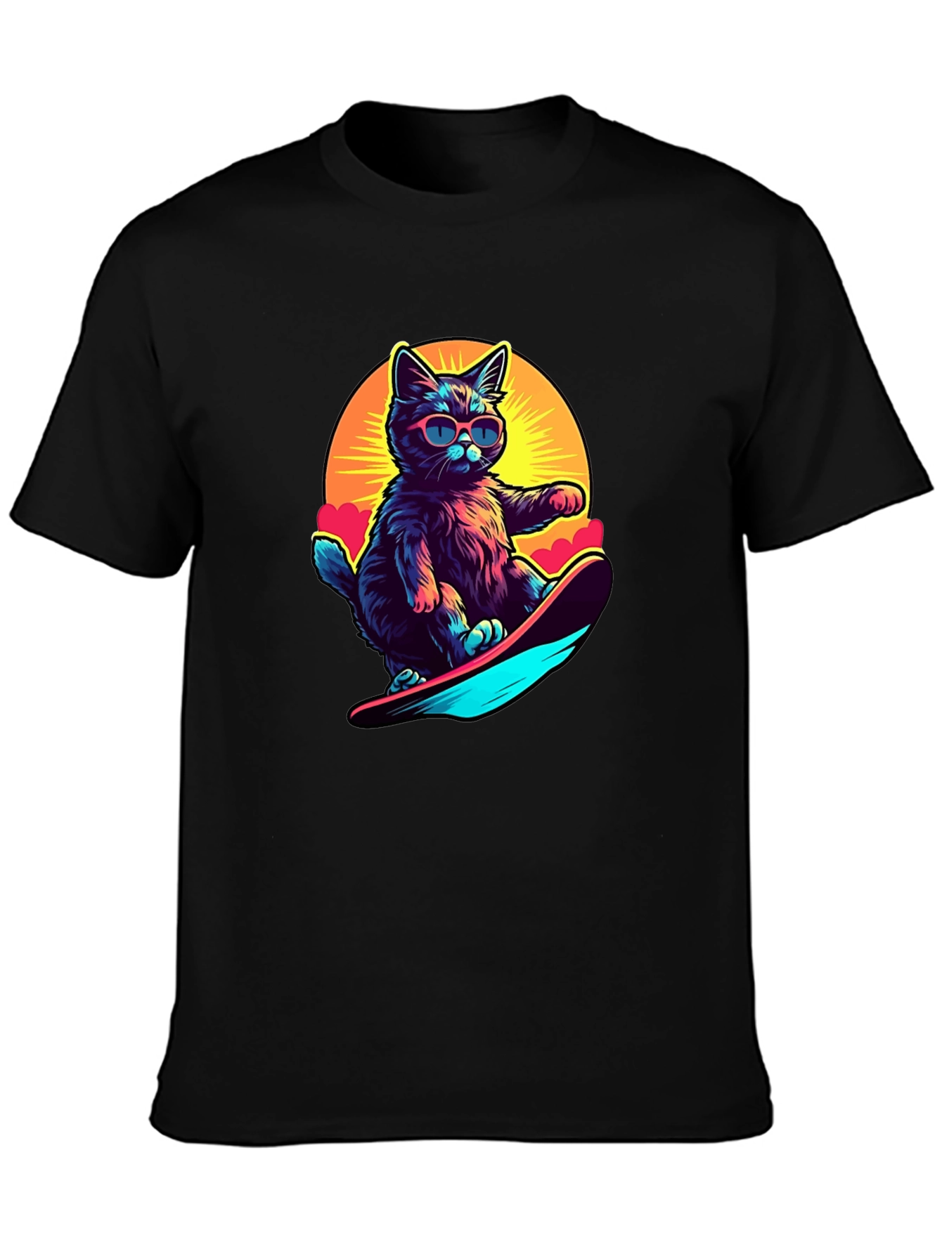 Cool Cat Snowboarding Graphic Tee