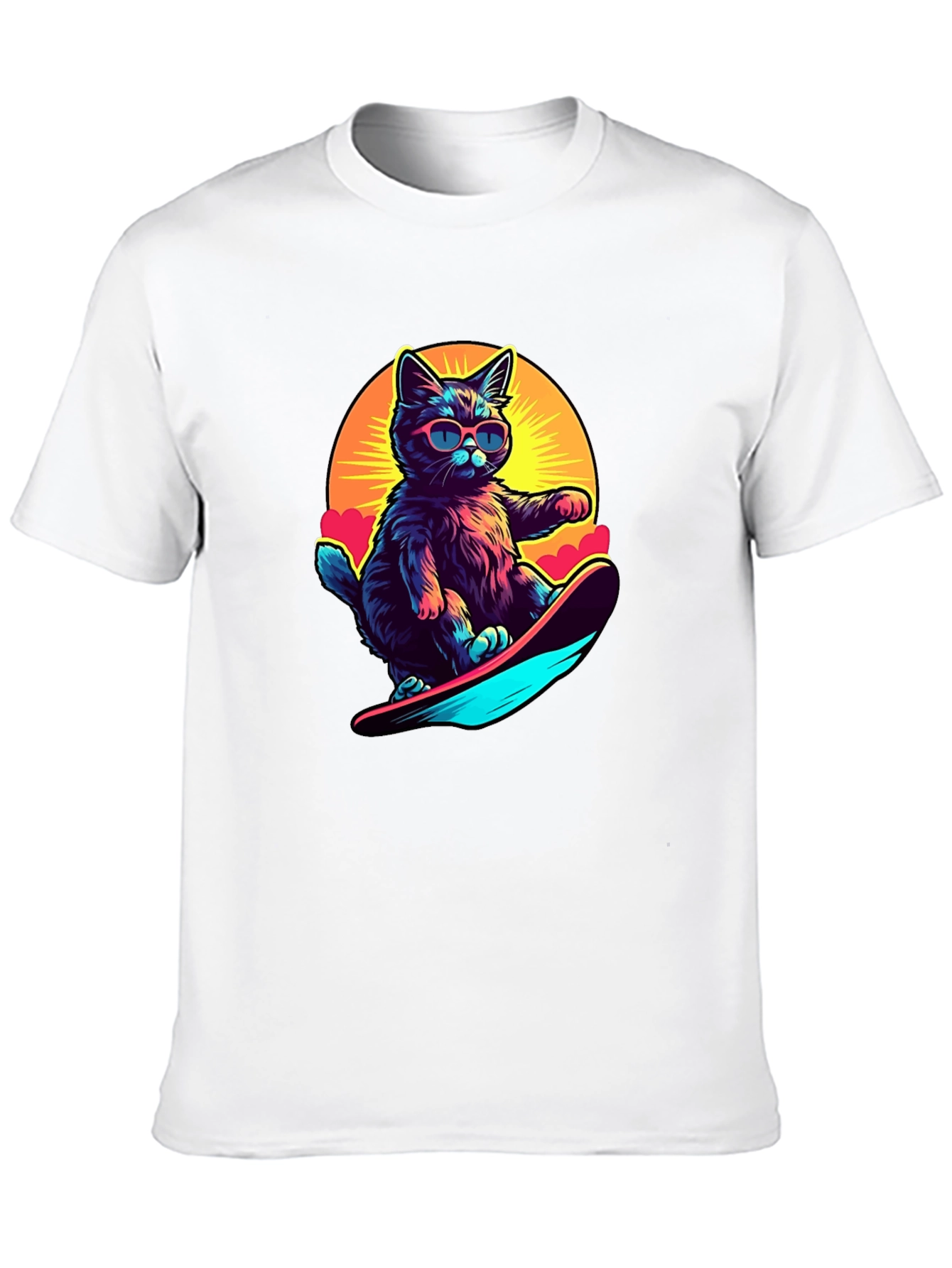Cool Cat Snowboarding Graphic Tee
