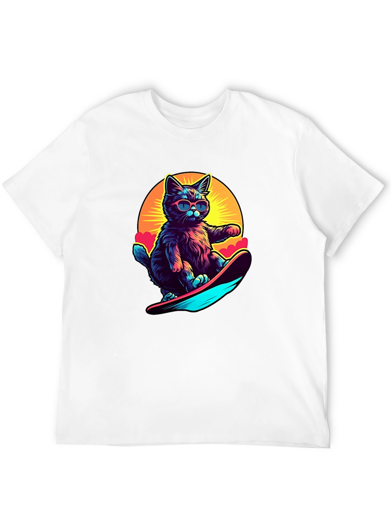 Cool Cat Snowboarding Graphic Tee