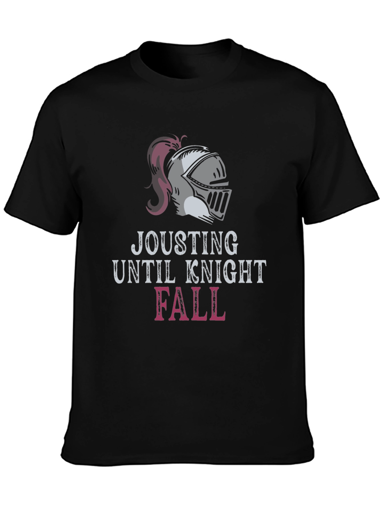 Jousting Knight Fall Black Graphic T-Shirt