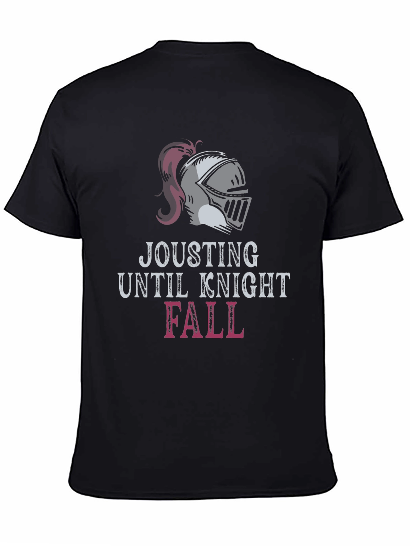 Jousting Knight Fall Black Graphic T-Shirt
