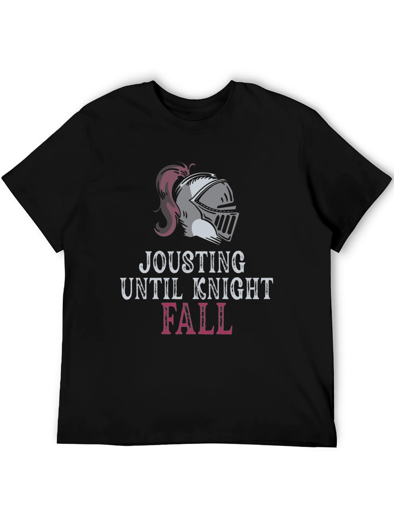 Jousting Knight Fall Black Graphic T-Shirt
