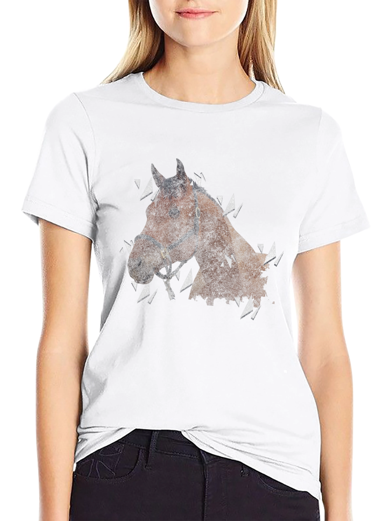 Horse Graphic Mens Black T-Shirt