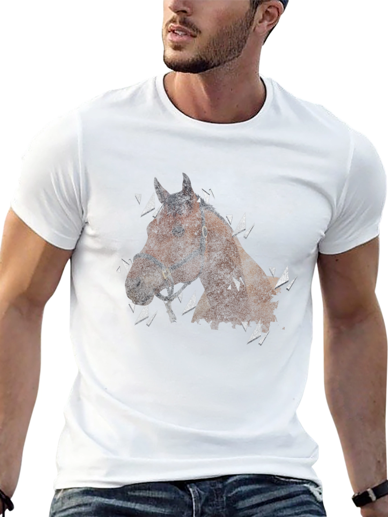 Horse Graphic Mens Black T-Shirt