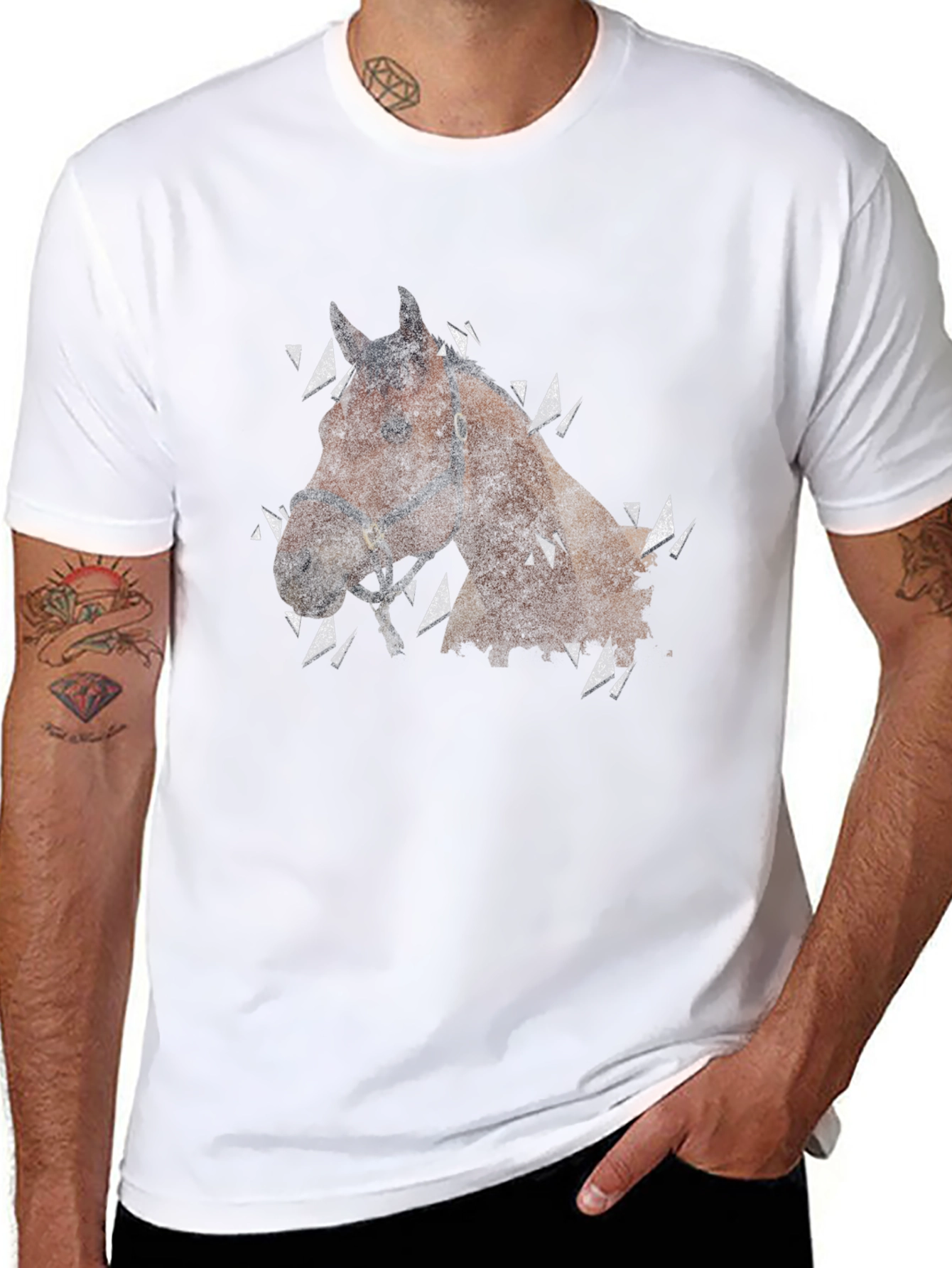 Horse Graphic Mens Black T-Shirt