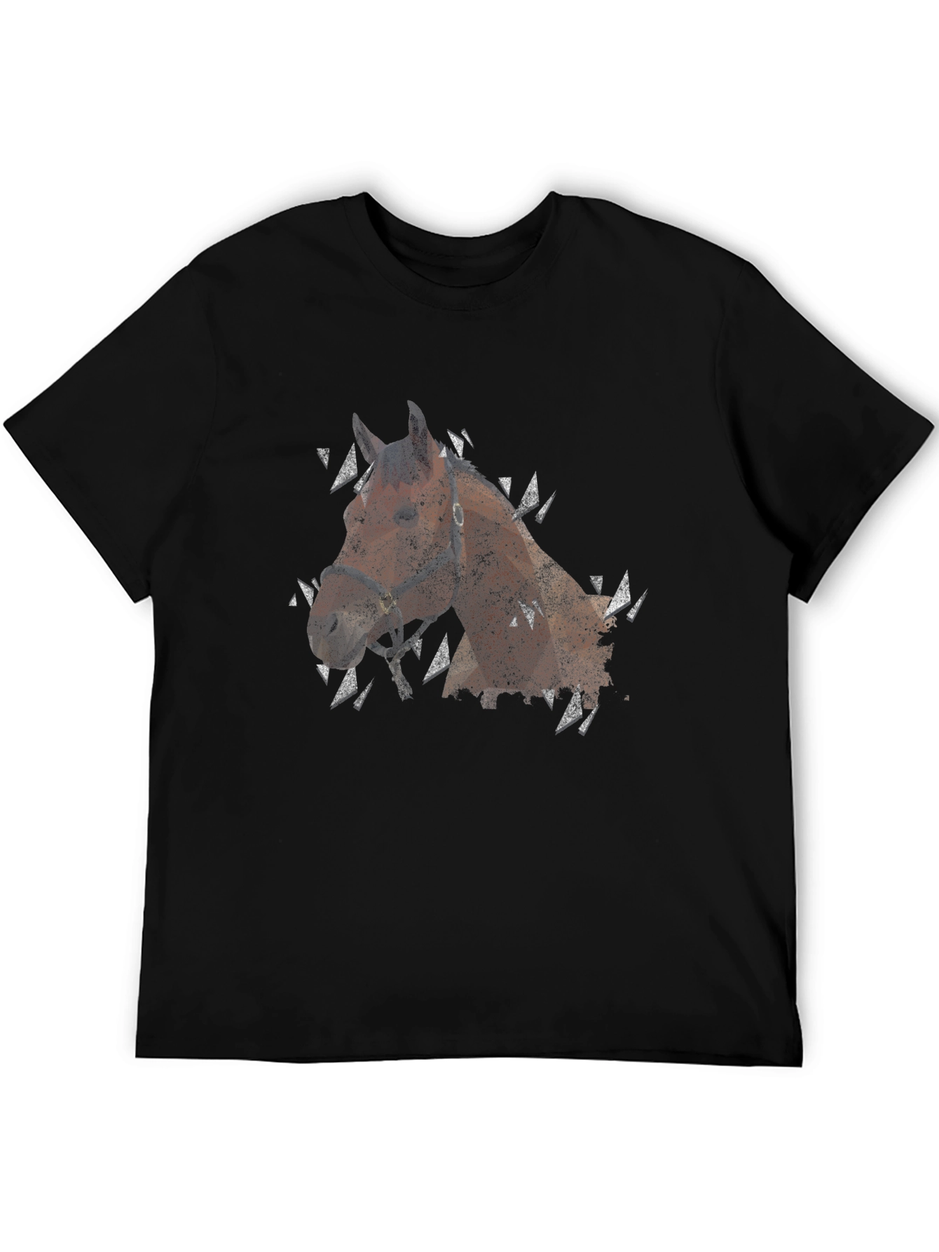 Horse Graphic Mens Black T-Shirt
