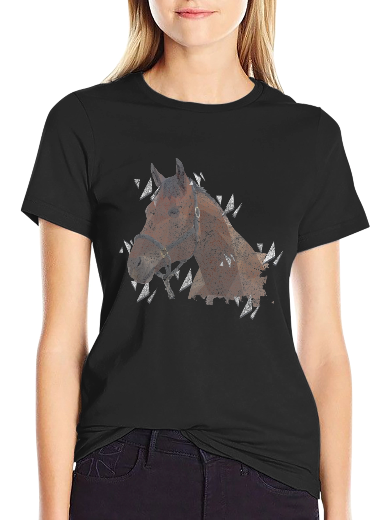 Horse Graphic Mens Black T-Shirt