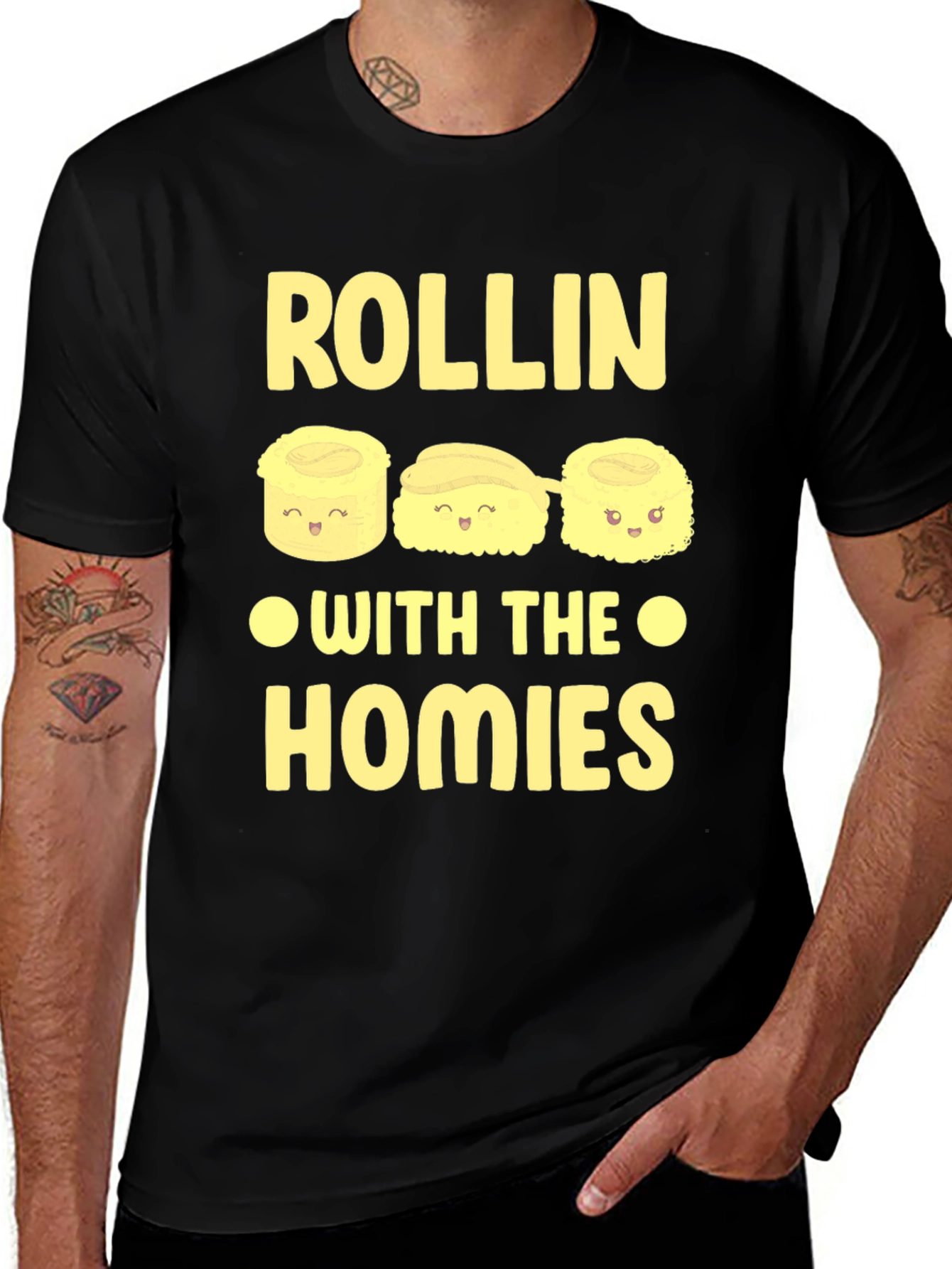 Rollin with the Homies Sushi Graphic Tee