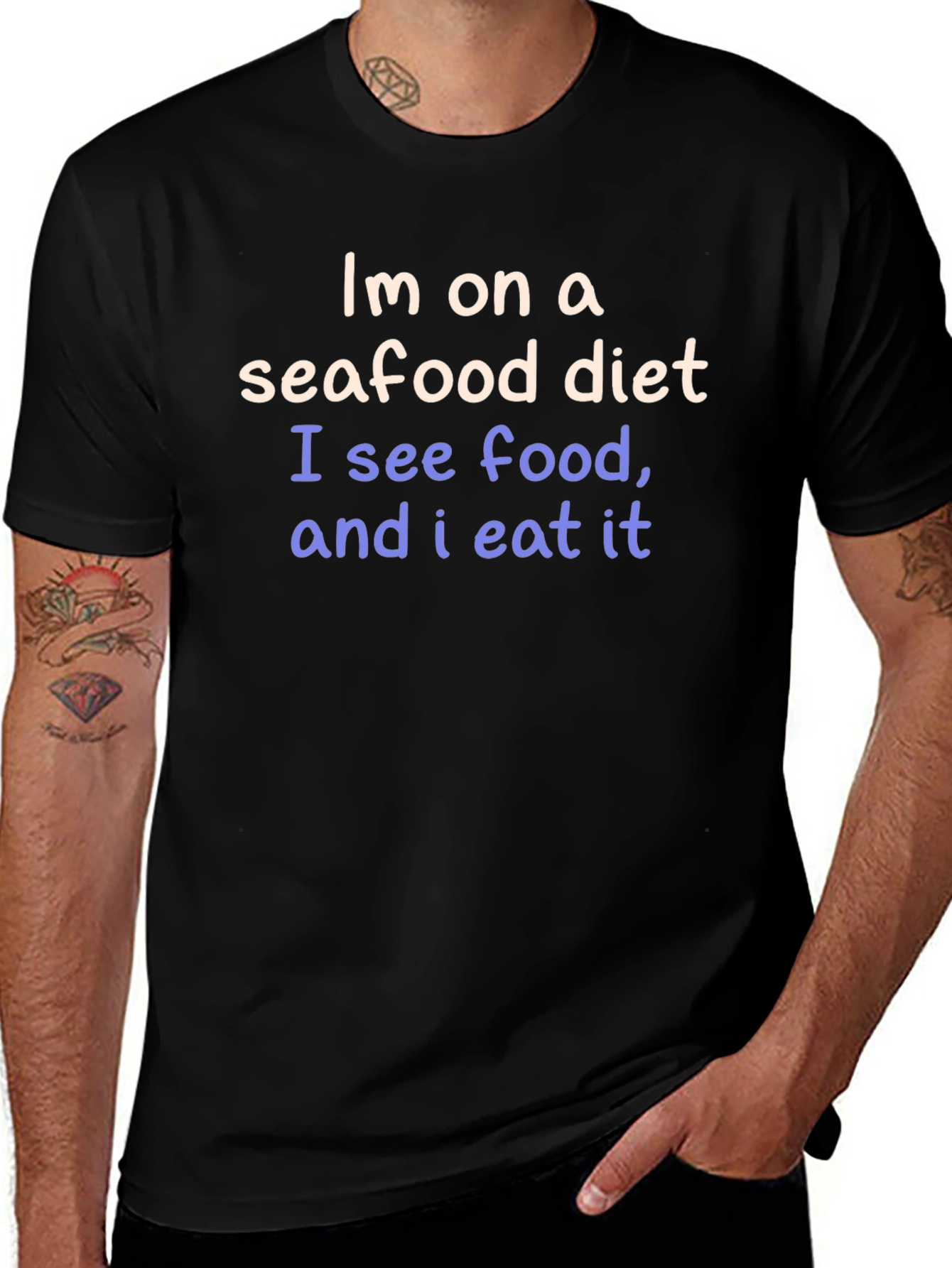 Seafood Diet Funny Graphic Tee