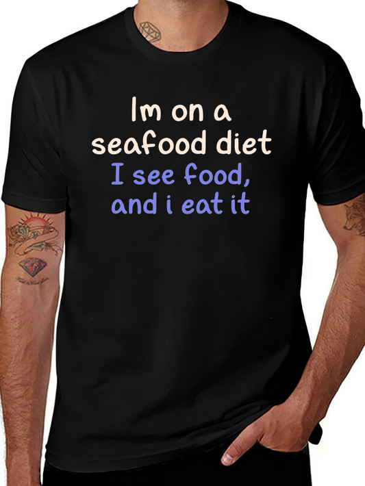 Seafood Diet Funny Graphic Tee