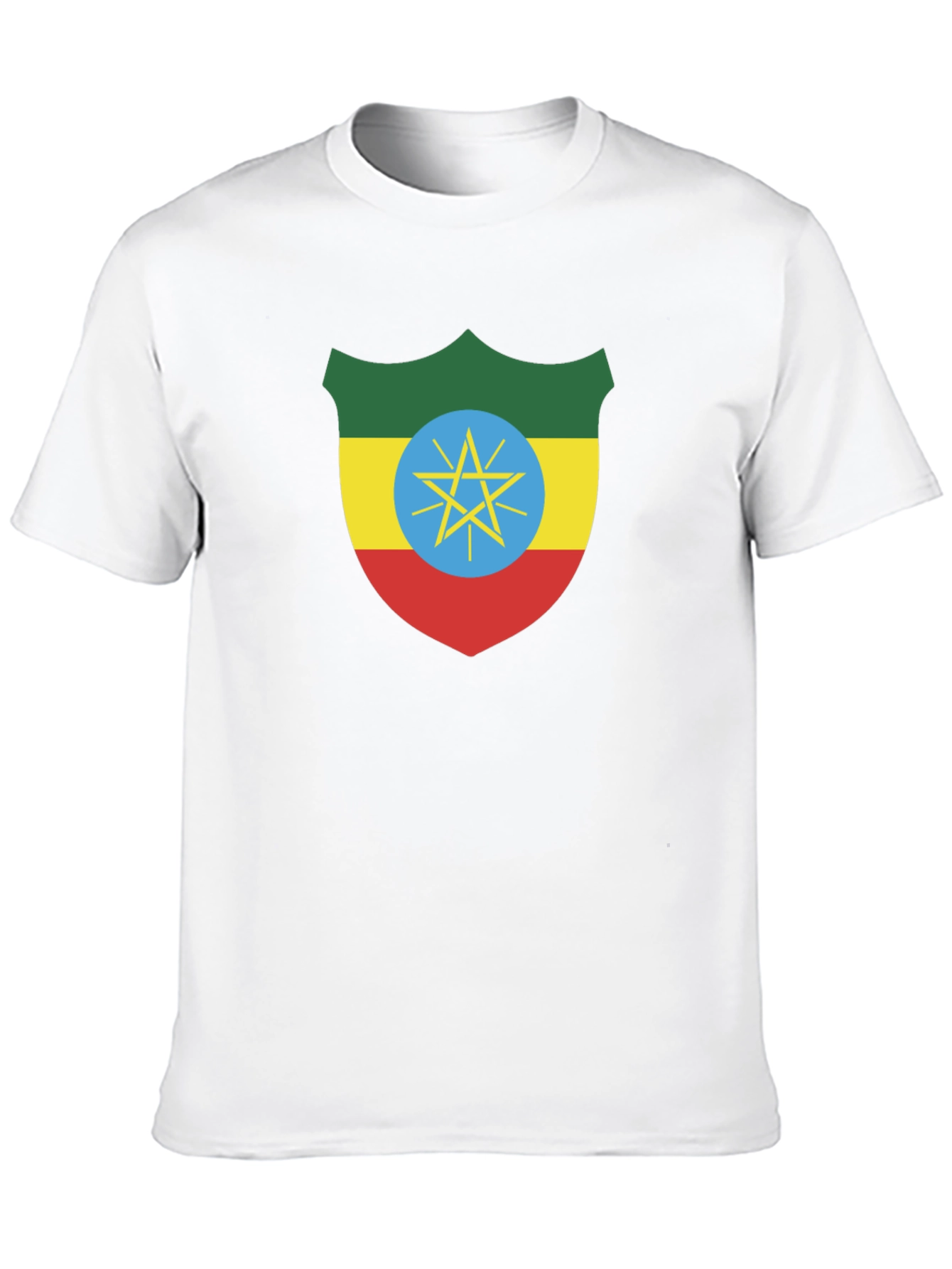Ethiopian Flag Shield Black T-Shirt
