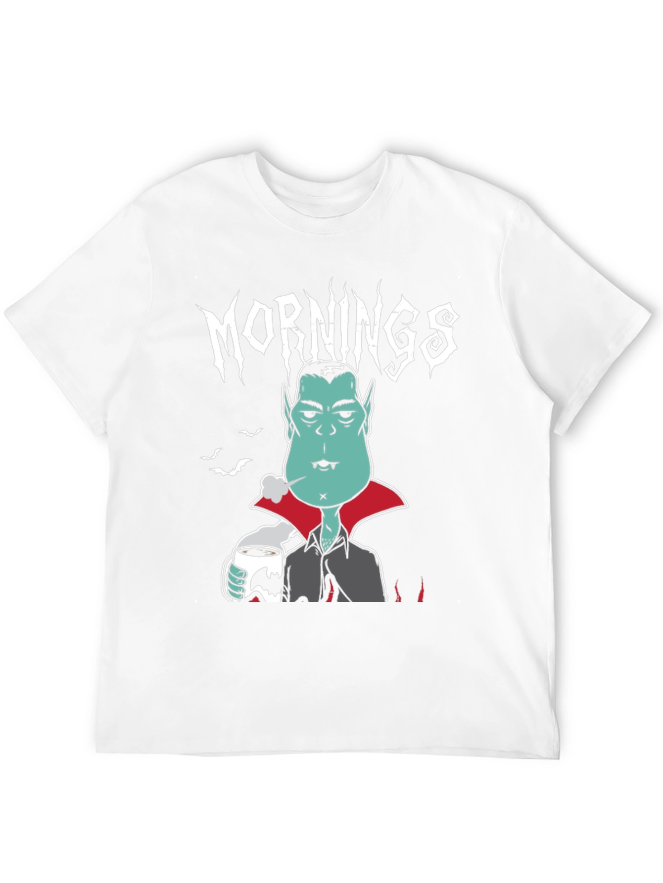 Mornings Vampire Graphic Tee - Black Cotton