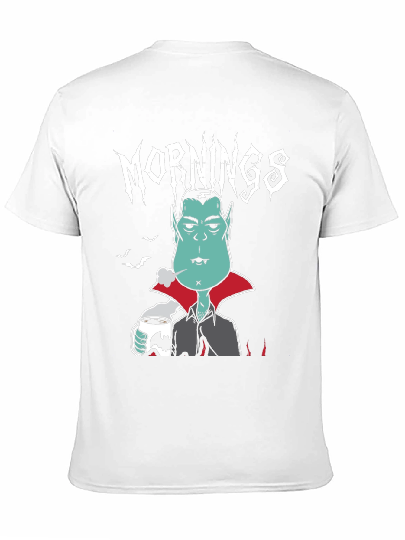 Mornings Vampire Graphic Tee - Black Cotton