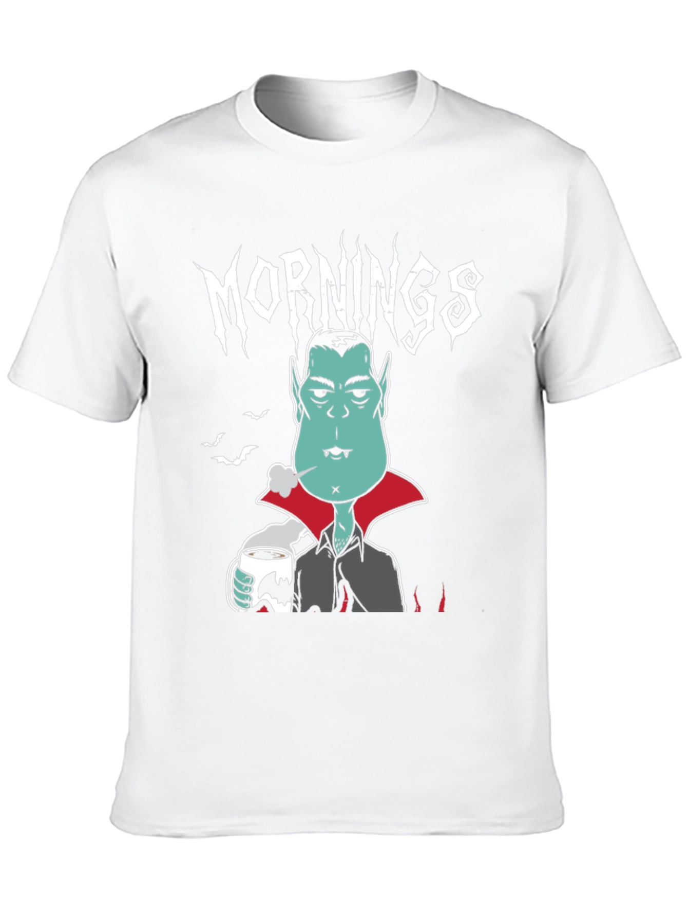 Mornings Vampire Graphic Tee - Black Cotton