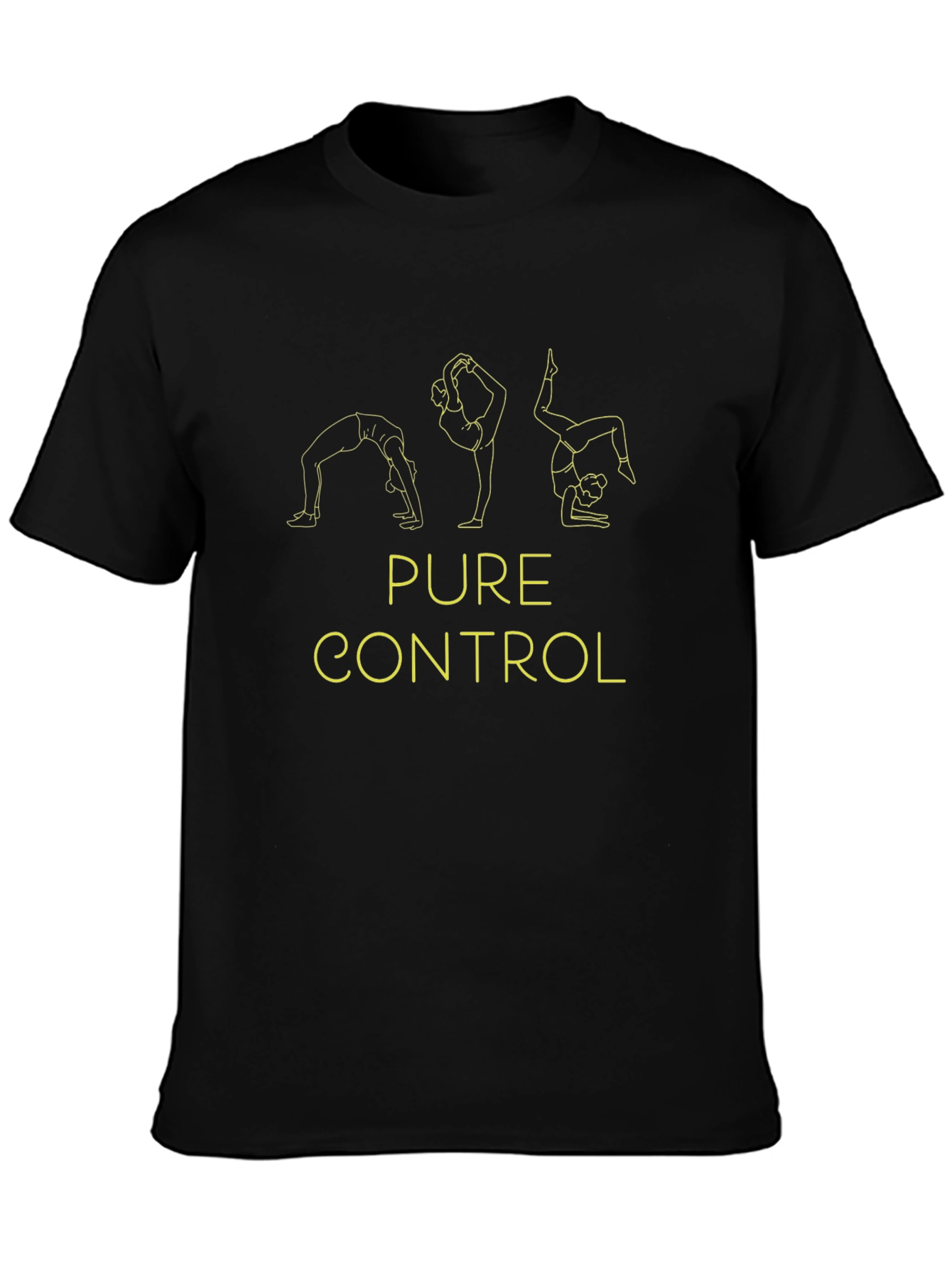 Pure Control Yoga Pose Black Graphic Tee