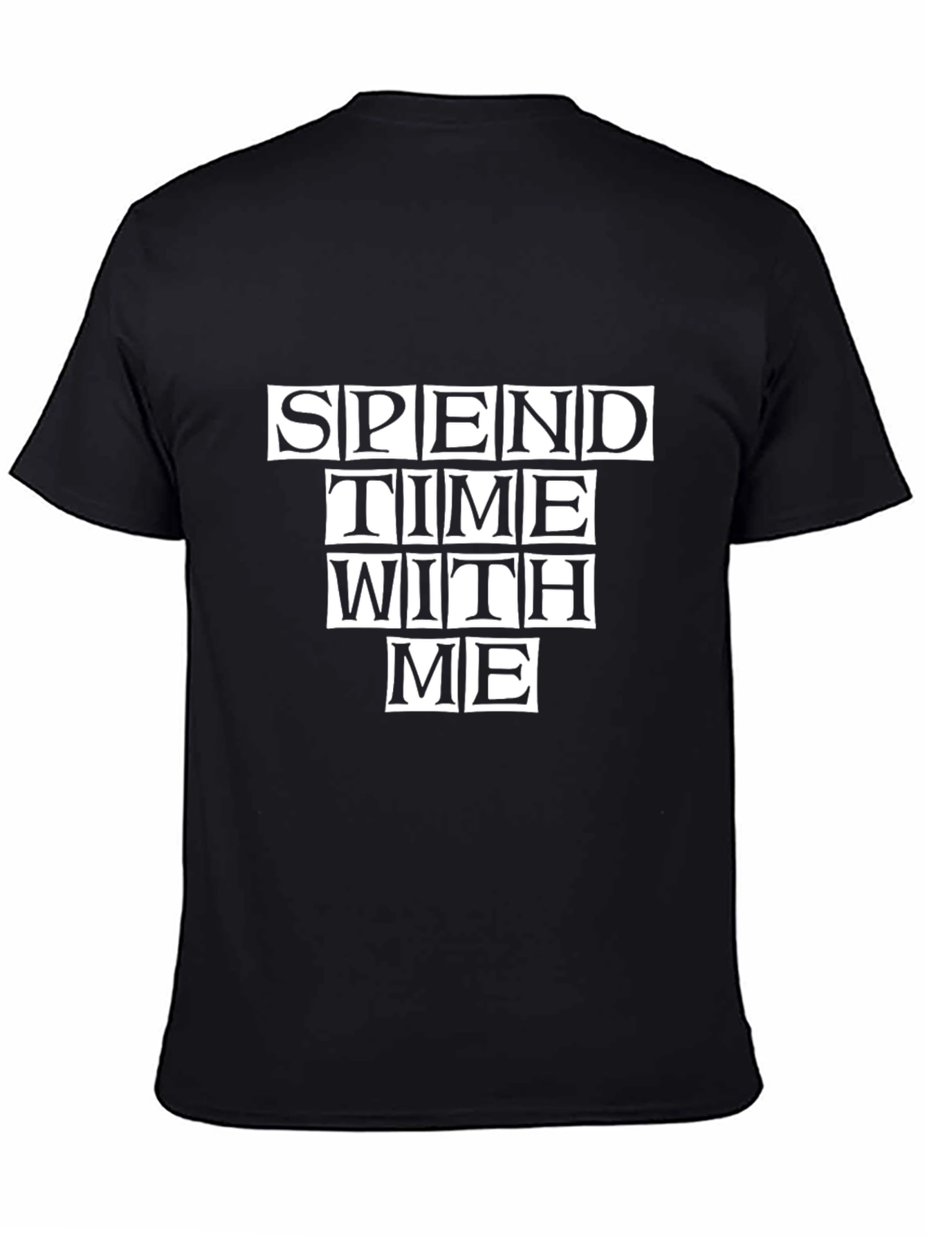 Spend Time With Me Black Graphic Tee