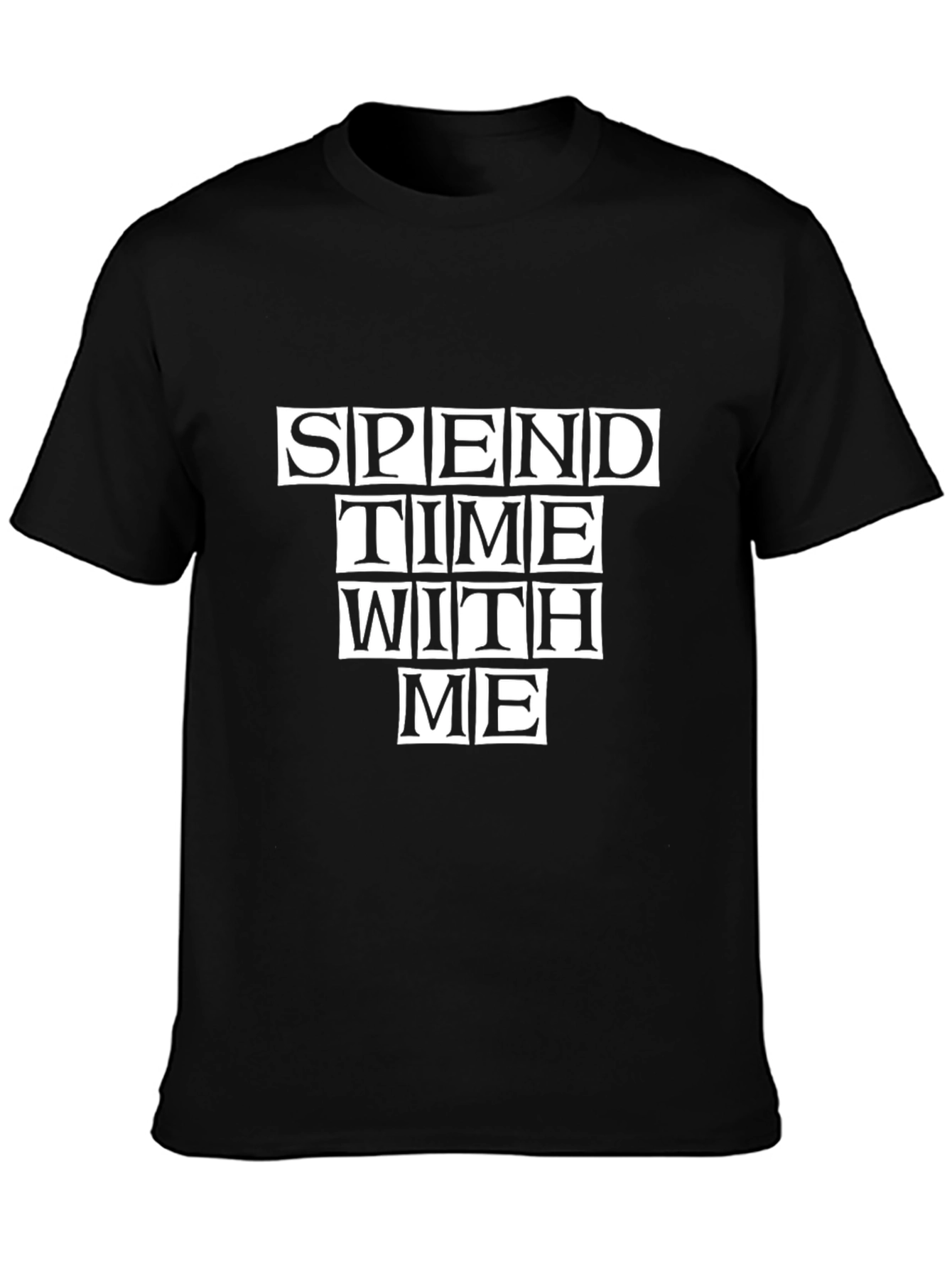 Spend Time With Me Black Graphic Tee