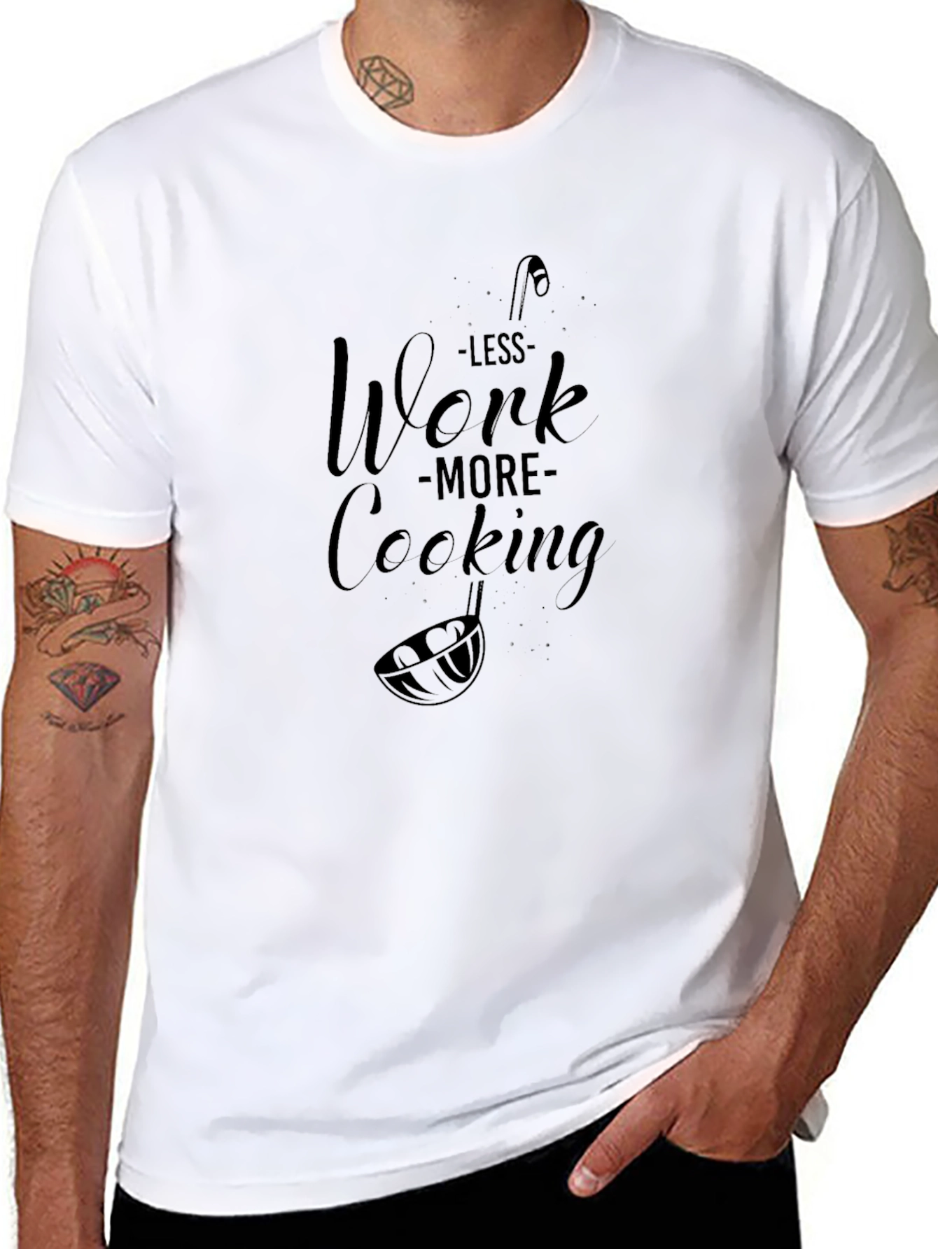 Less Work More Cooking T-Shirt Black