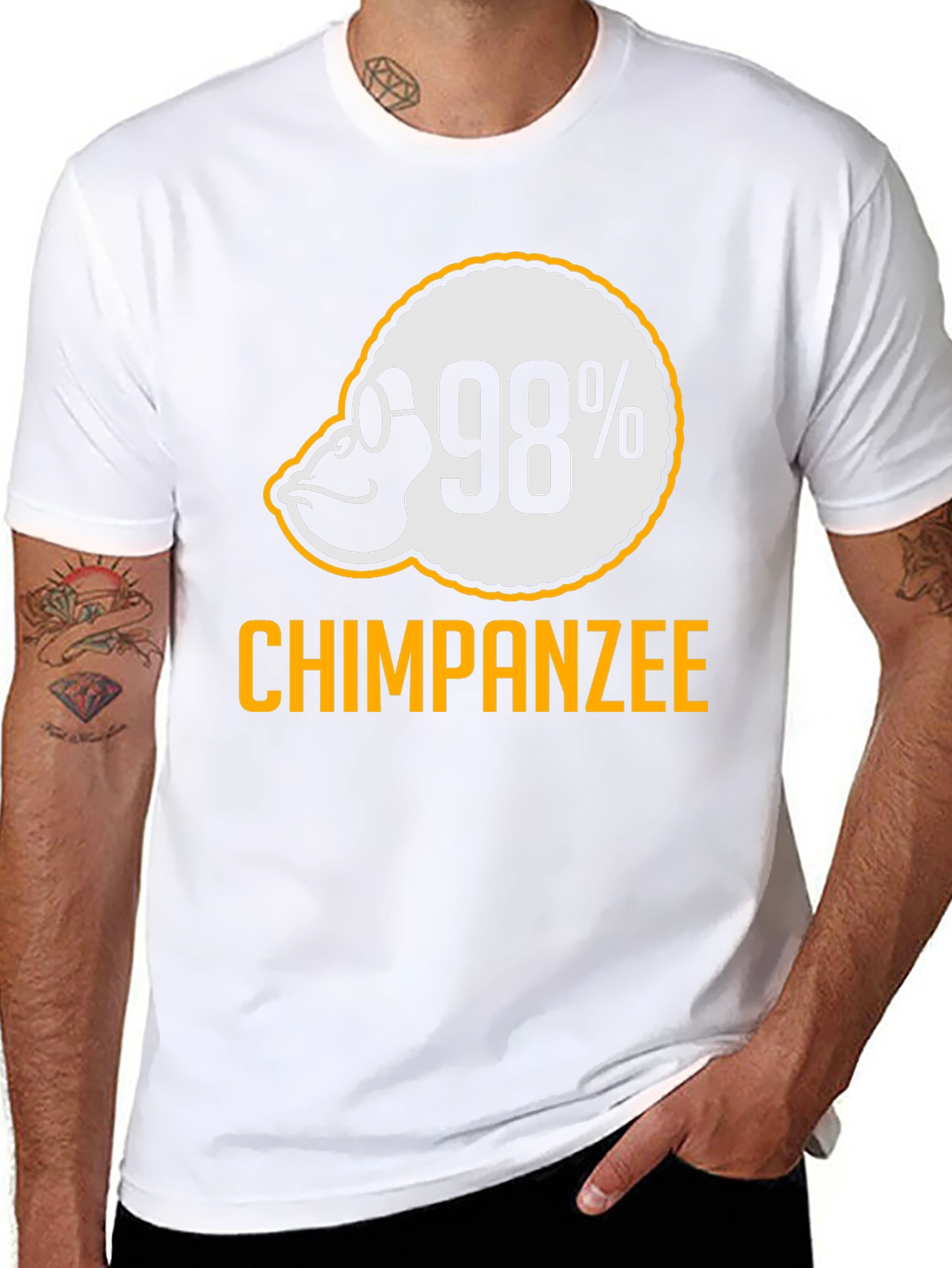 98% Chimpanzee T-Shirt - Funny Ape Graphic Tee