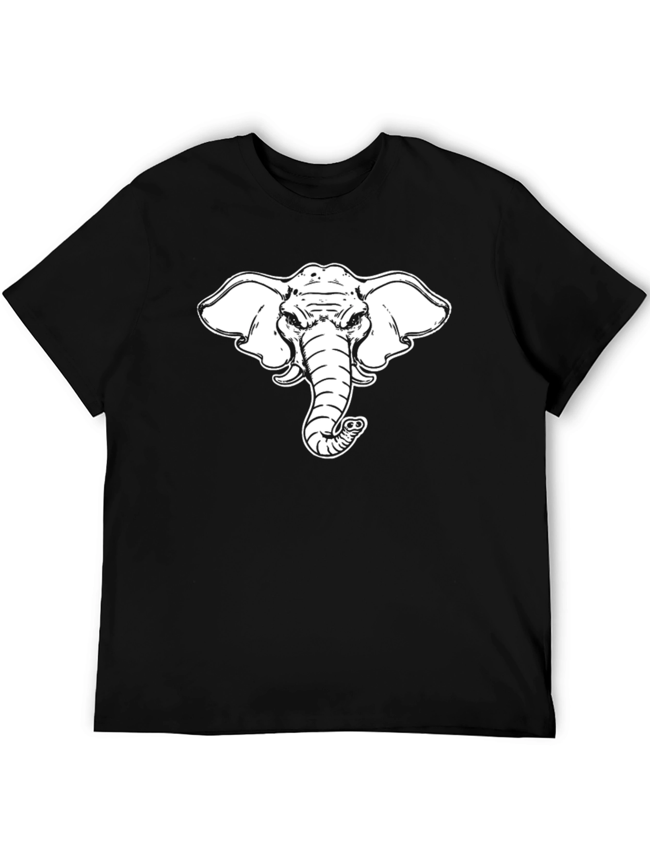Cool Elephant Graphic Tee - Black Cotton T-Shirt