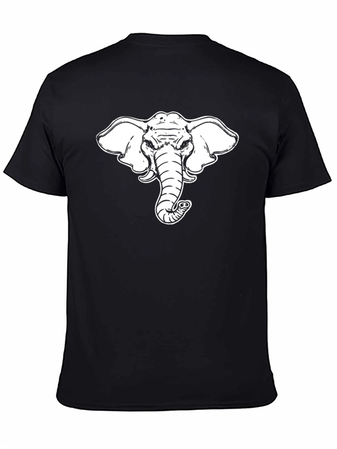 Cool Elephant Graphic Tee - Black Cotton T-Shirt