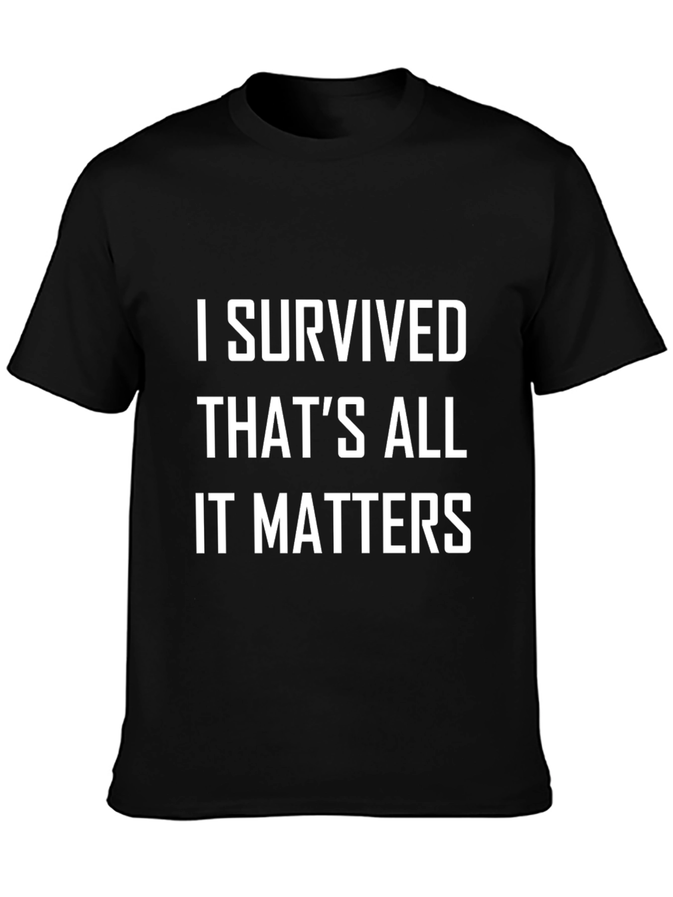 I Survived Graphic Tee - Black Cotton Comfort
