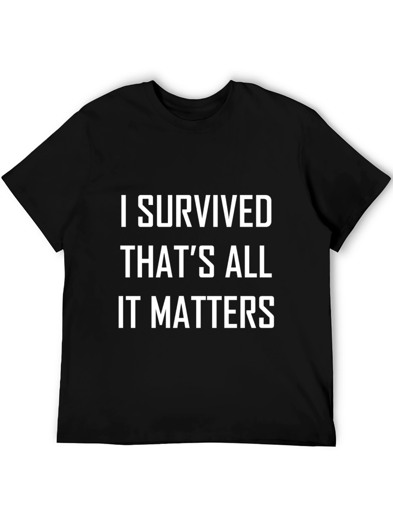 I Survived Graphic Tee - Black Cotton Comfort