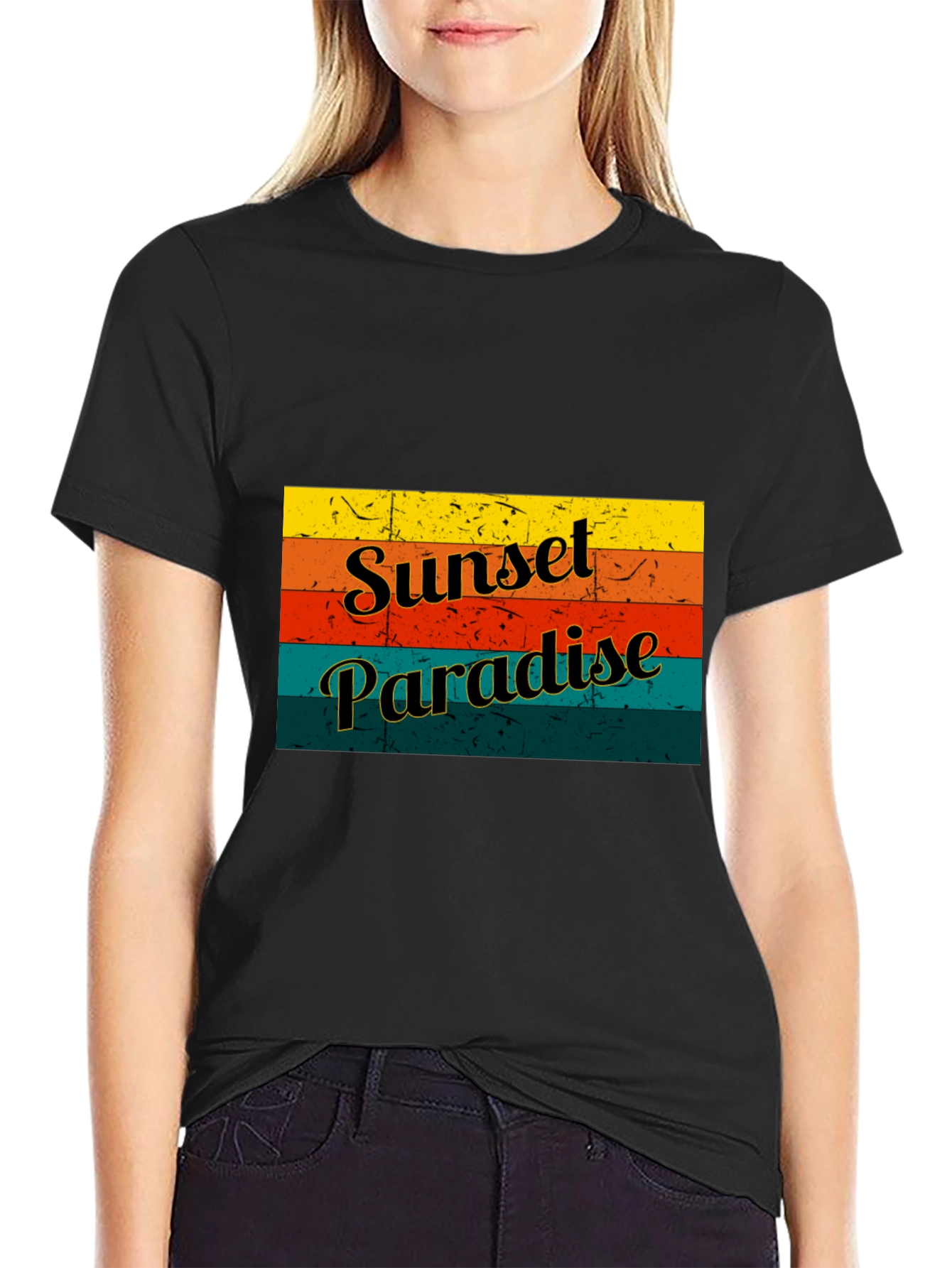 Sunset Paradise Graphic Tee - Retro Style