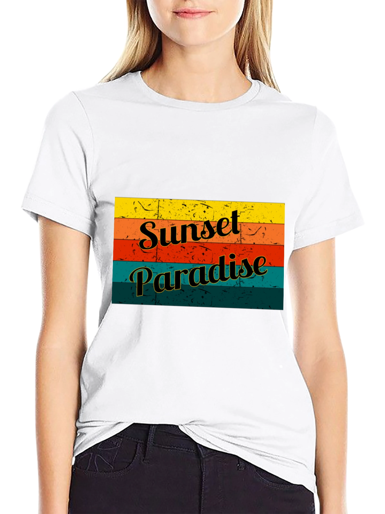 Sunset Paradise Graphic Tee - Retro Style