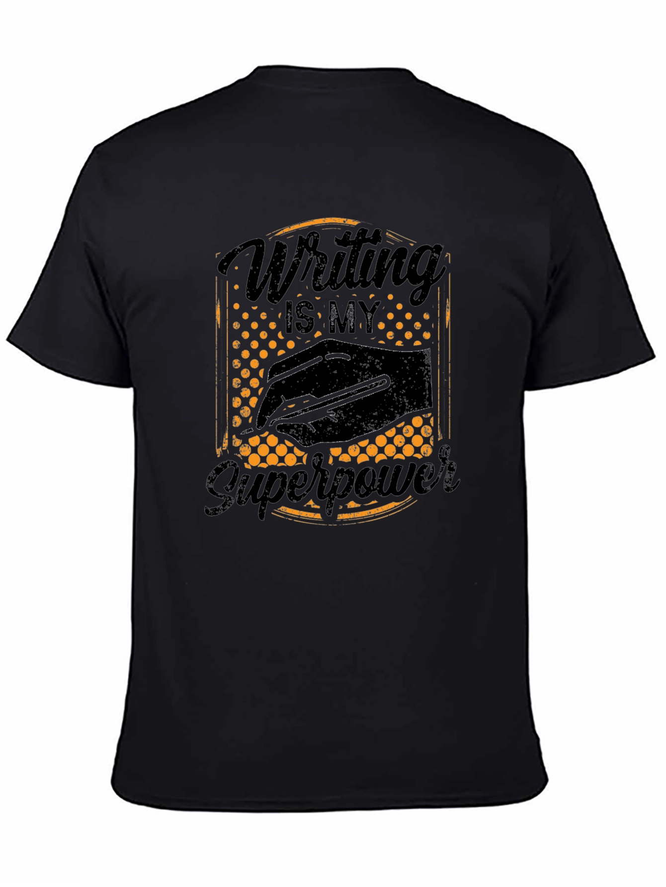 Writing is My Superpower Black T-Shirt
