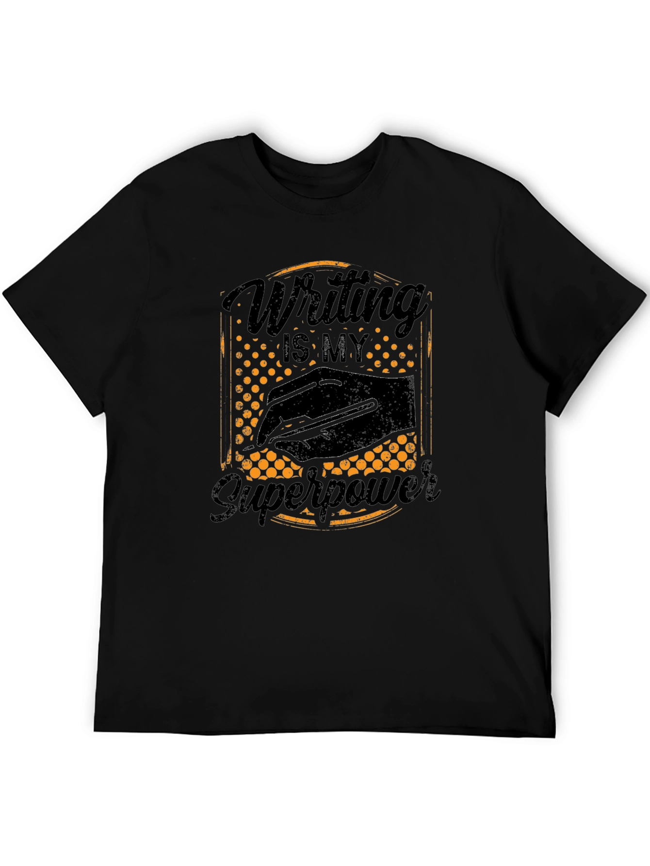 Writing is My Superpower Black T-Shirt