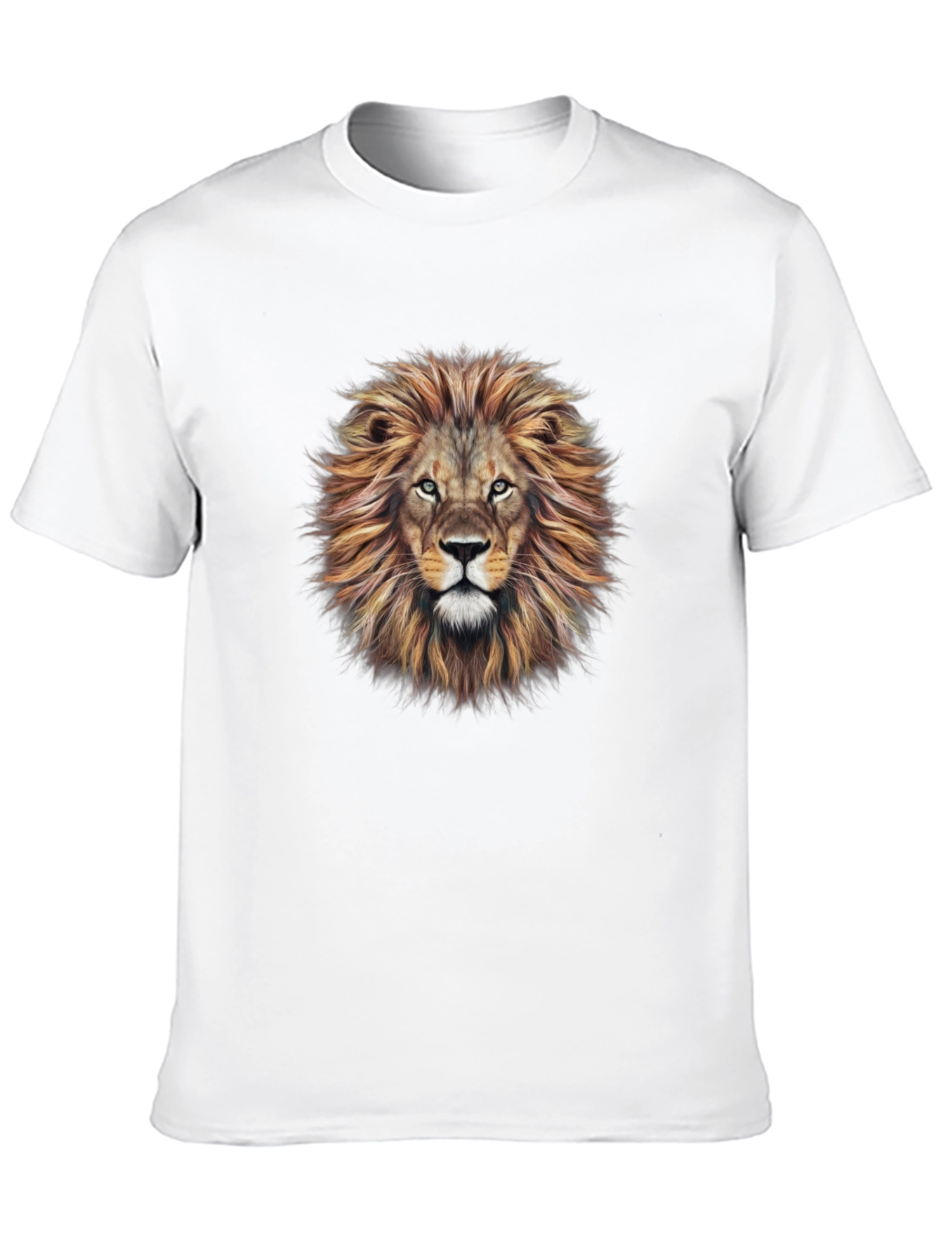 Lion Head Graphic Print Black T-Shirt
