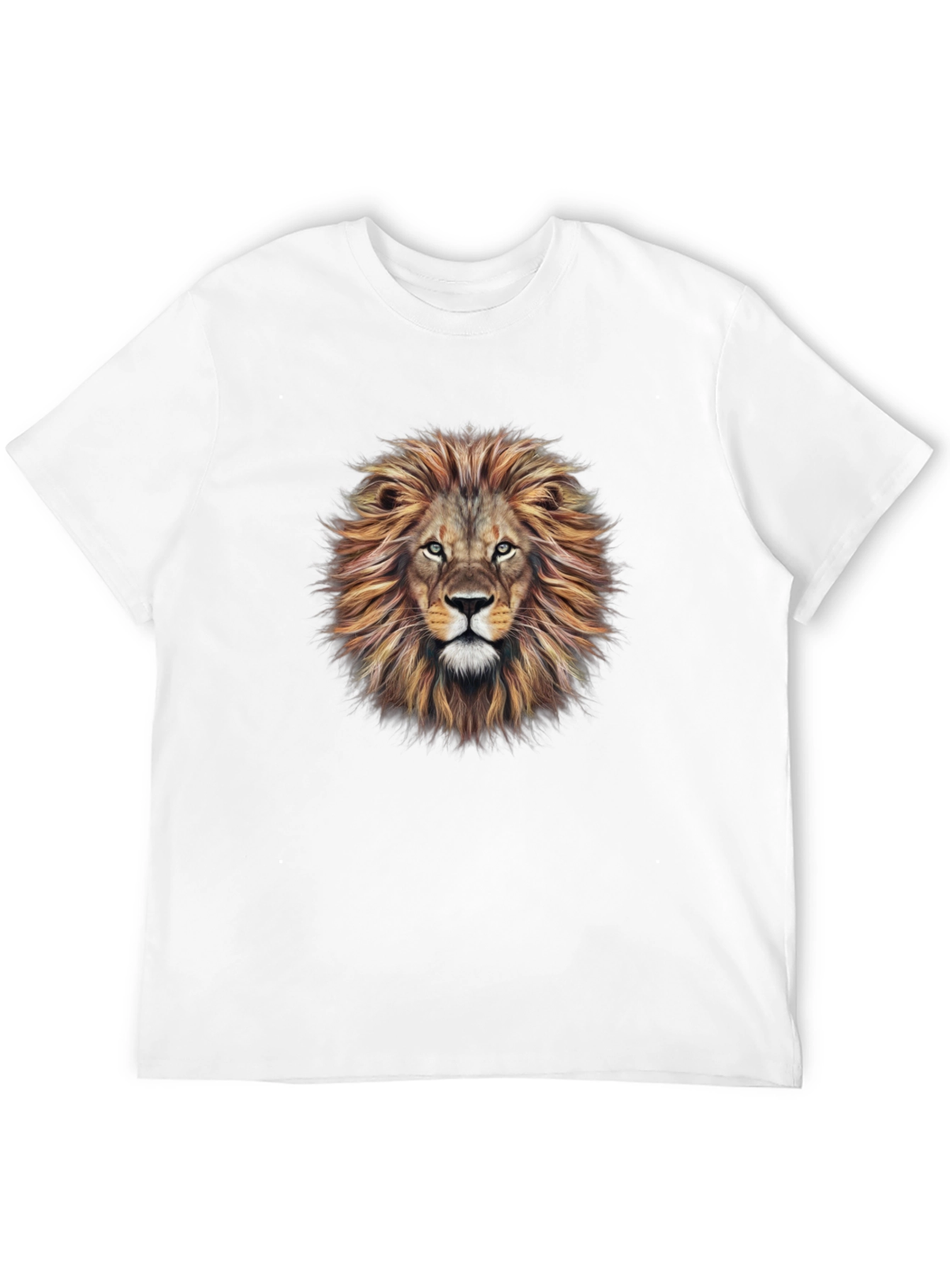 Lion Head Graphic Print Black T-Shirt