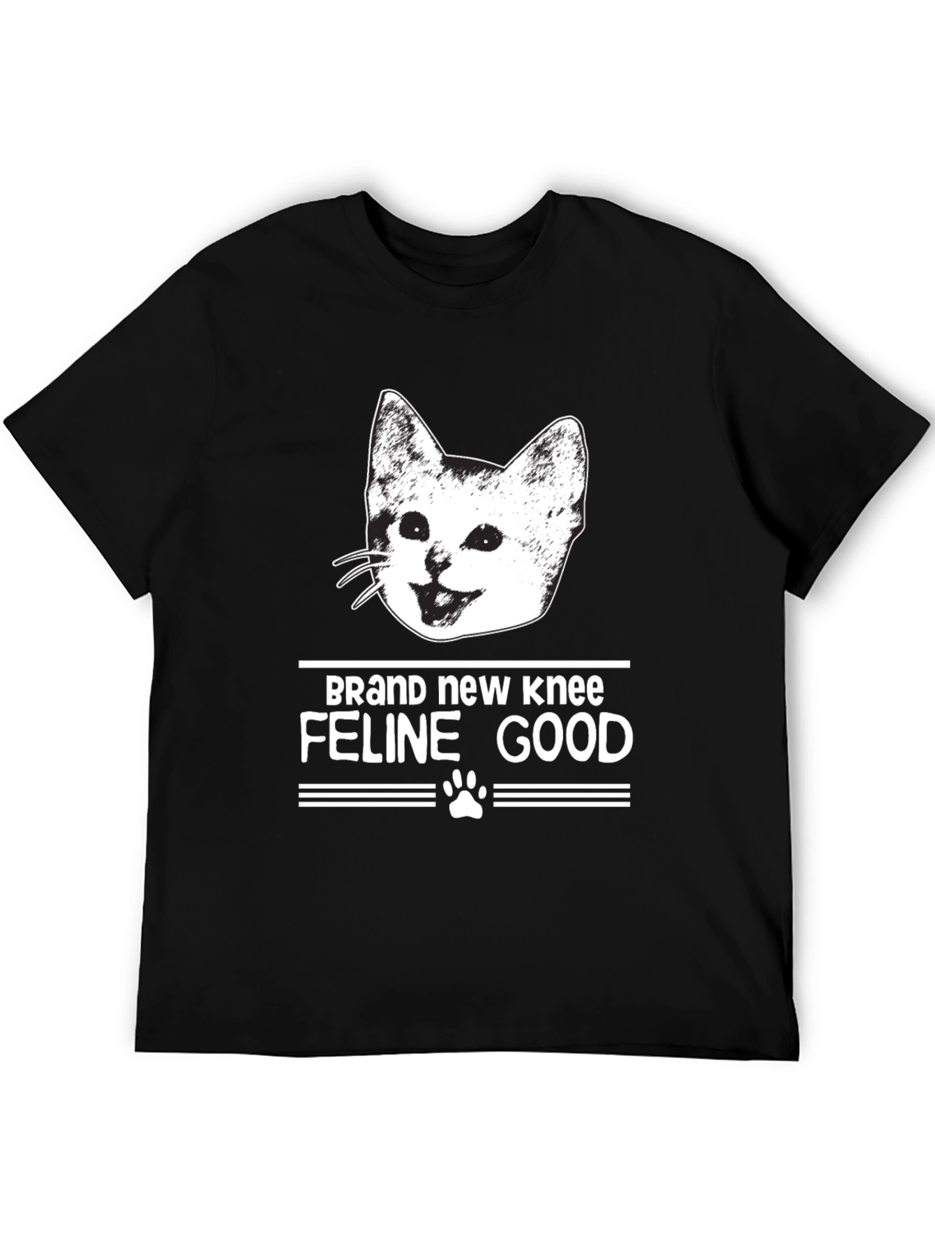 Brand New Knee Feline Good Black T-Shirt