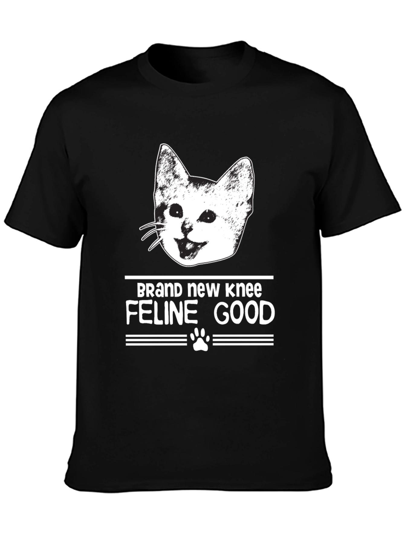 Brand New Knee Feline Good Black T-Shirt