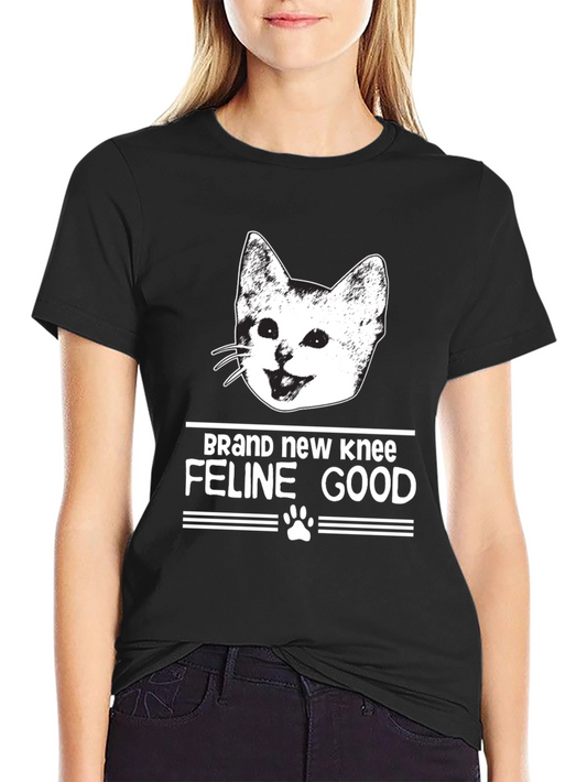 Brand New Knee Feline Good Black T-Shirt